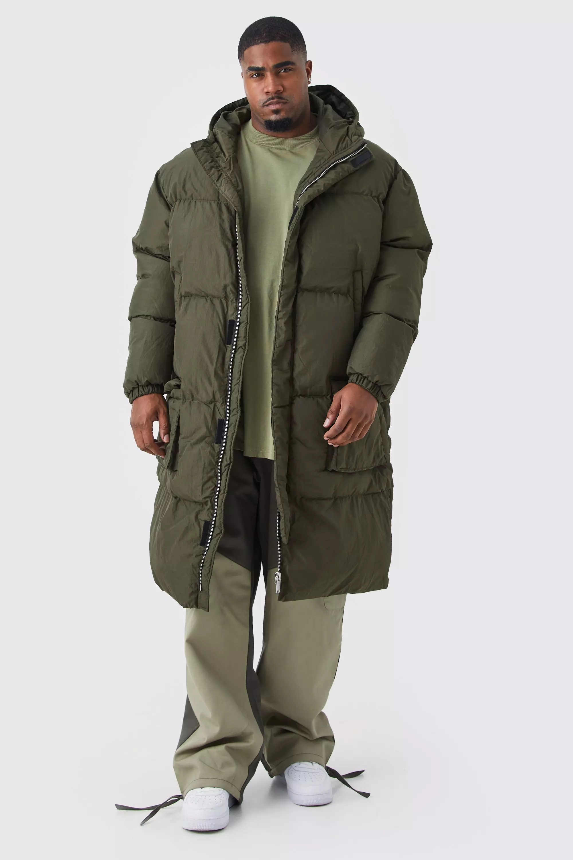 Mens longline hot sale puffer