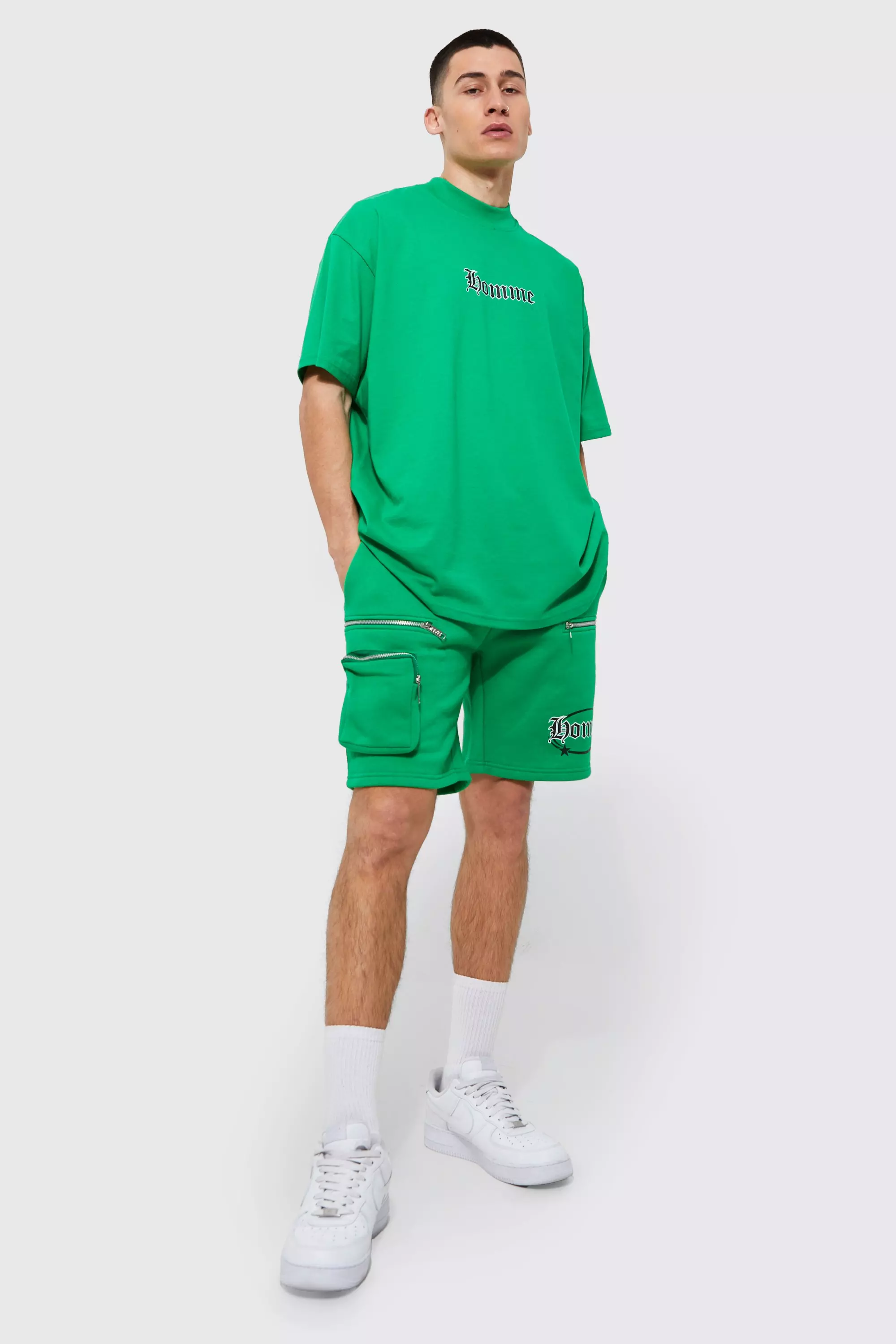 Oversized Homme T shirt Cargo Short Set