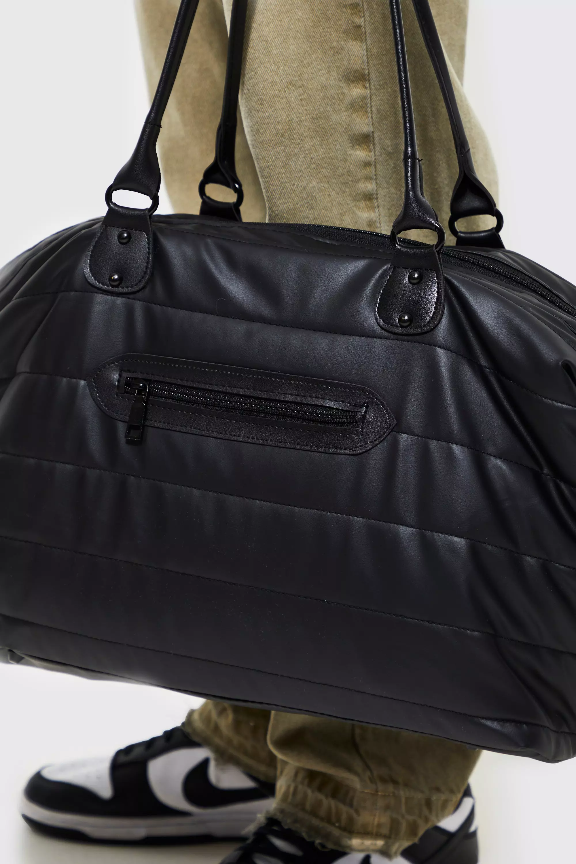 Leather on sale look holdall