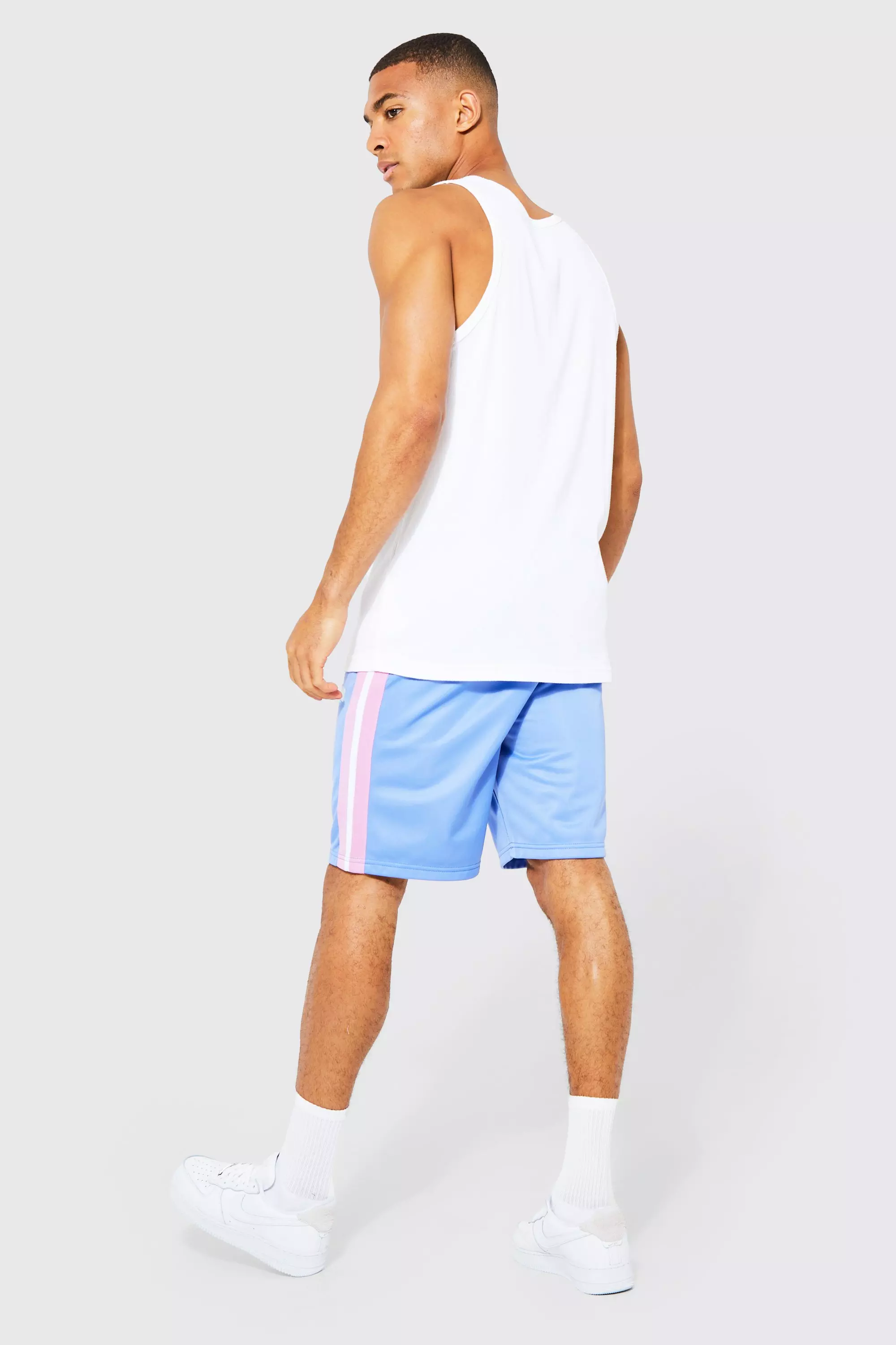 Loose Fit Man Tape Tricot Shorts | boohooMAN USA