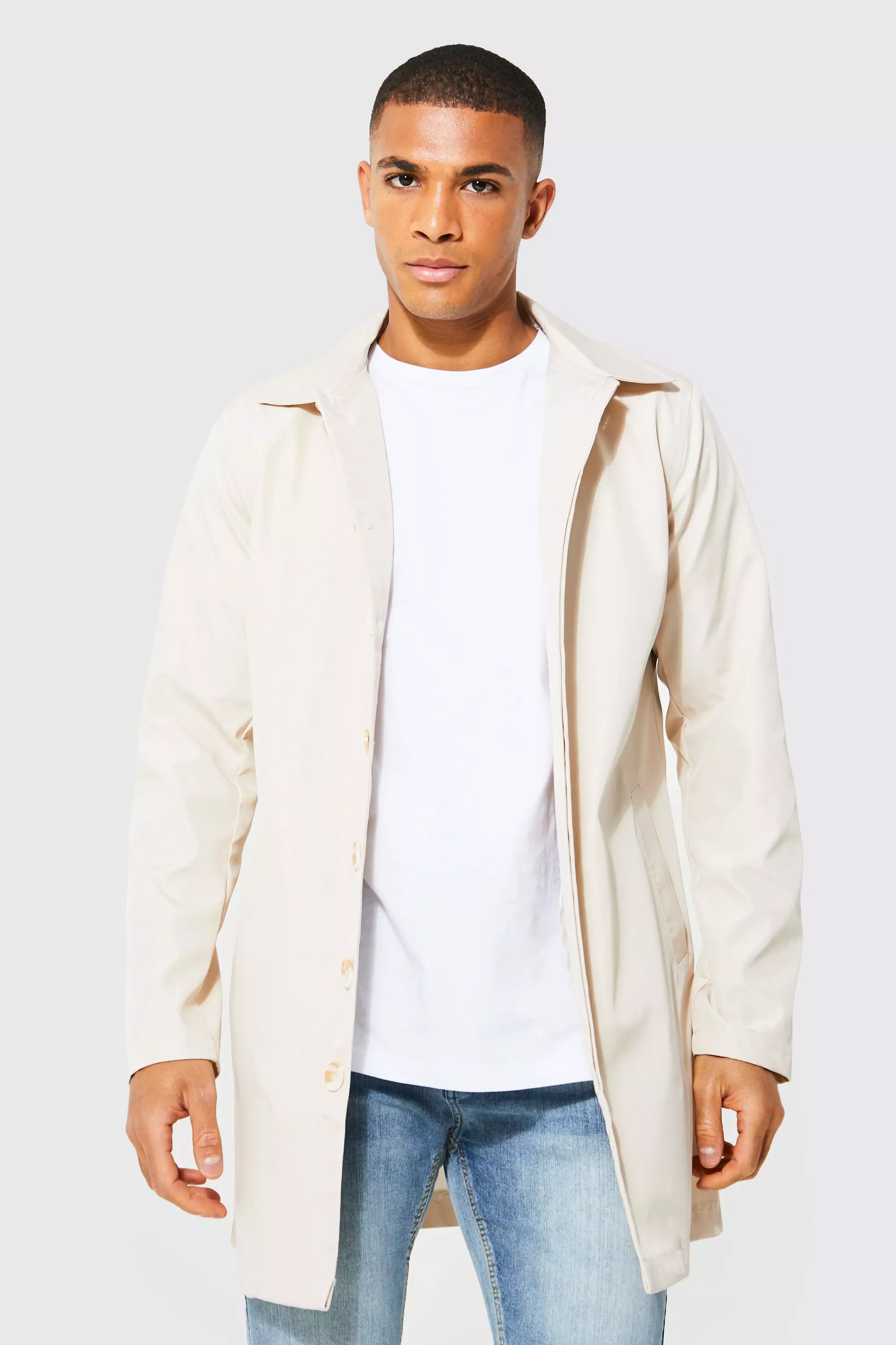 Mens on sale trench raincoat