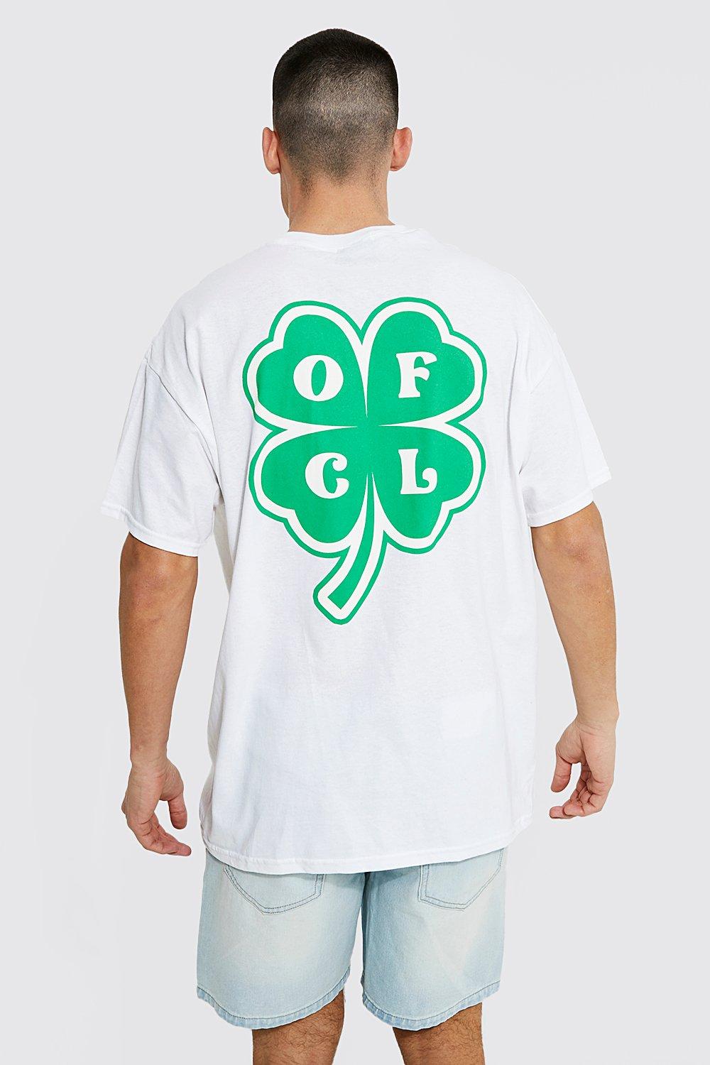 T-Shirt Oversize À Imprimé Trèfle - Blanc - S, Blanc