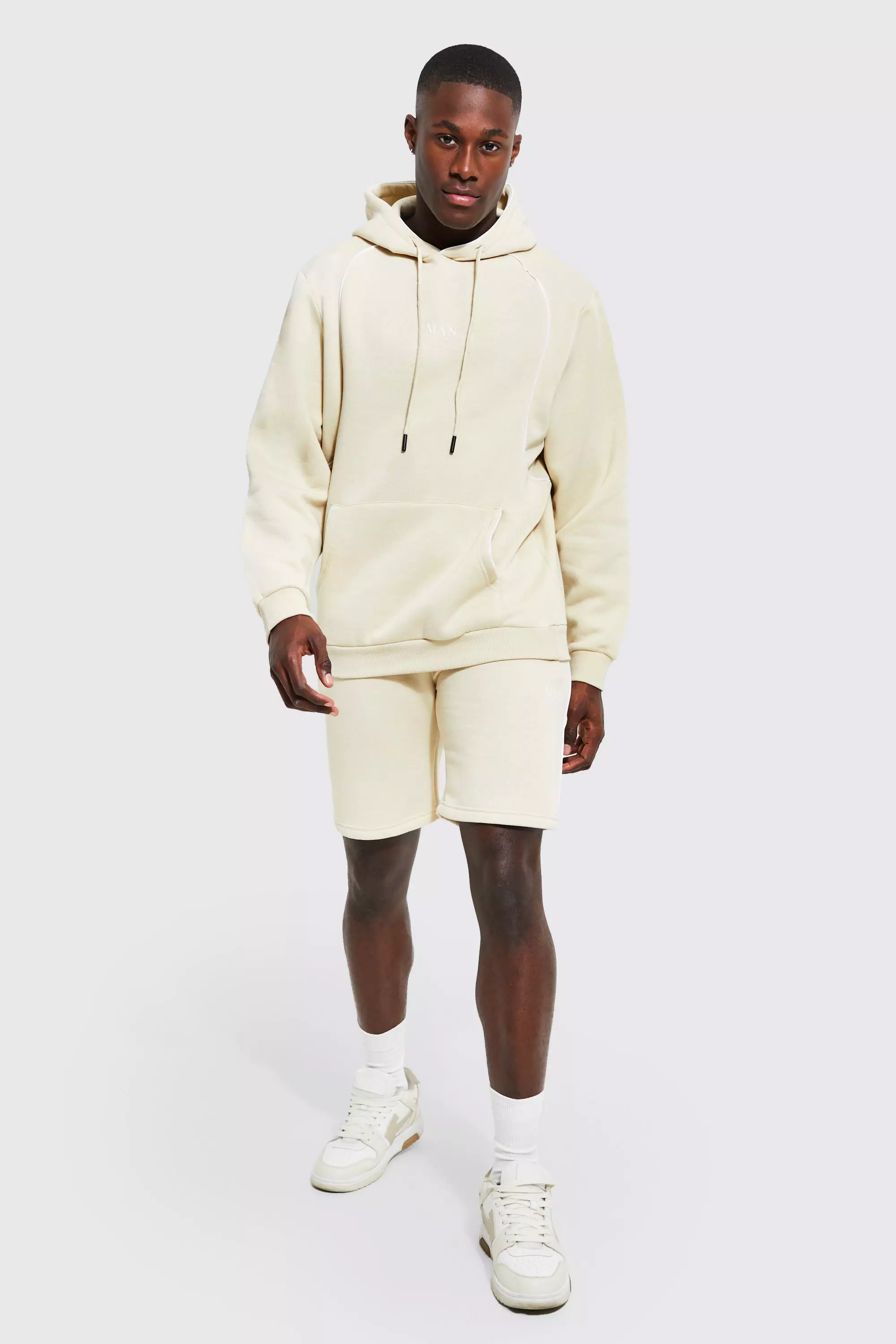 Mens hooded top short tracksuit