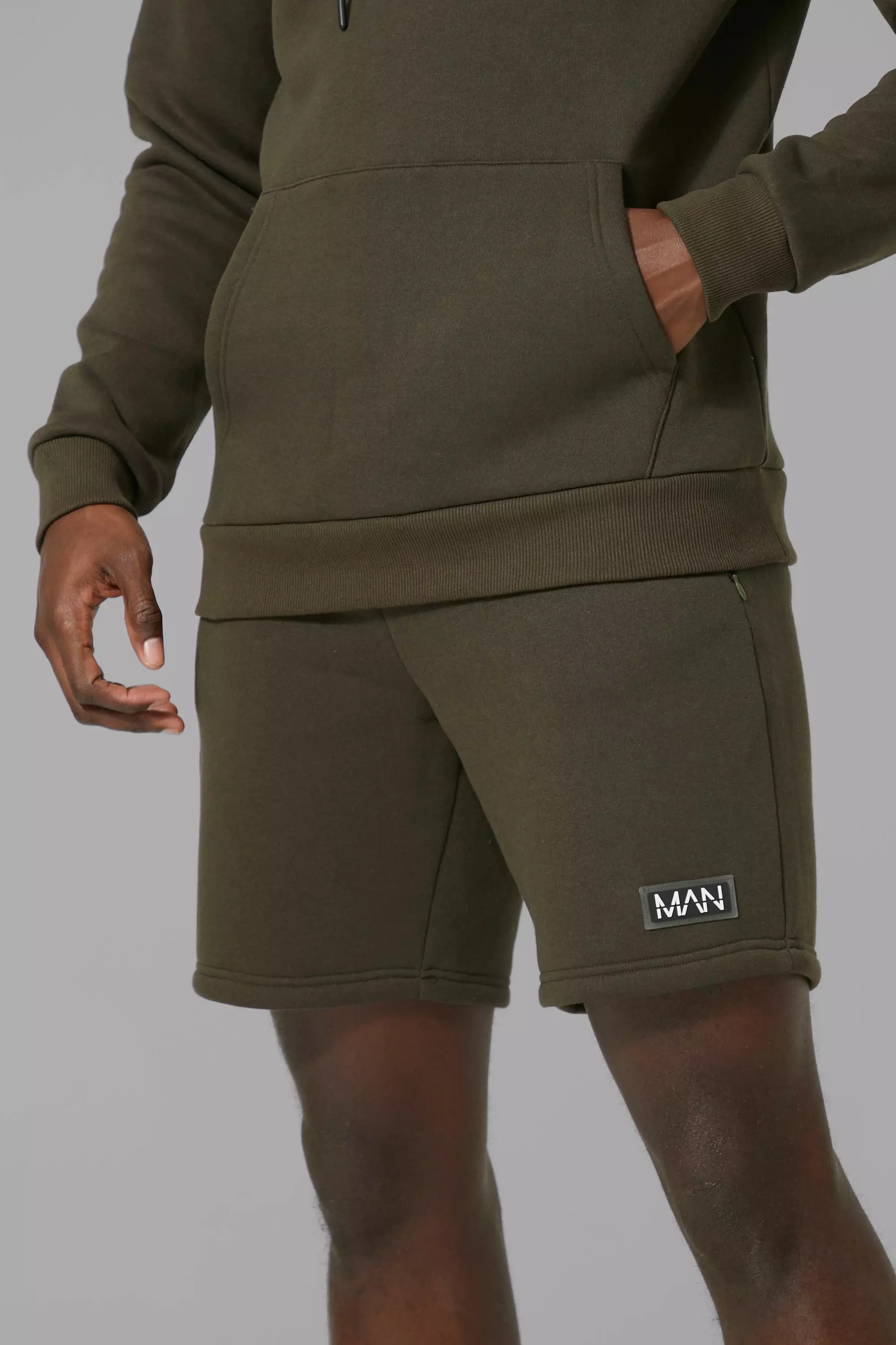 Boohooman hoodie and online shorts