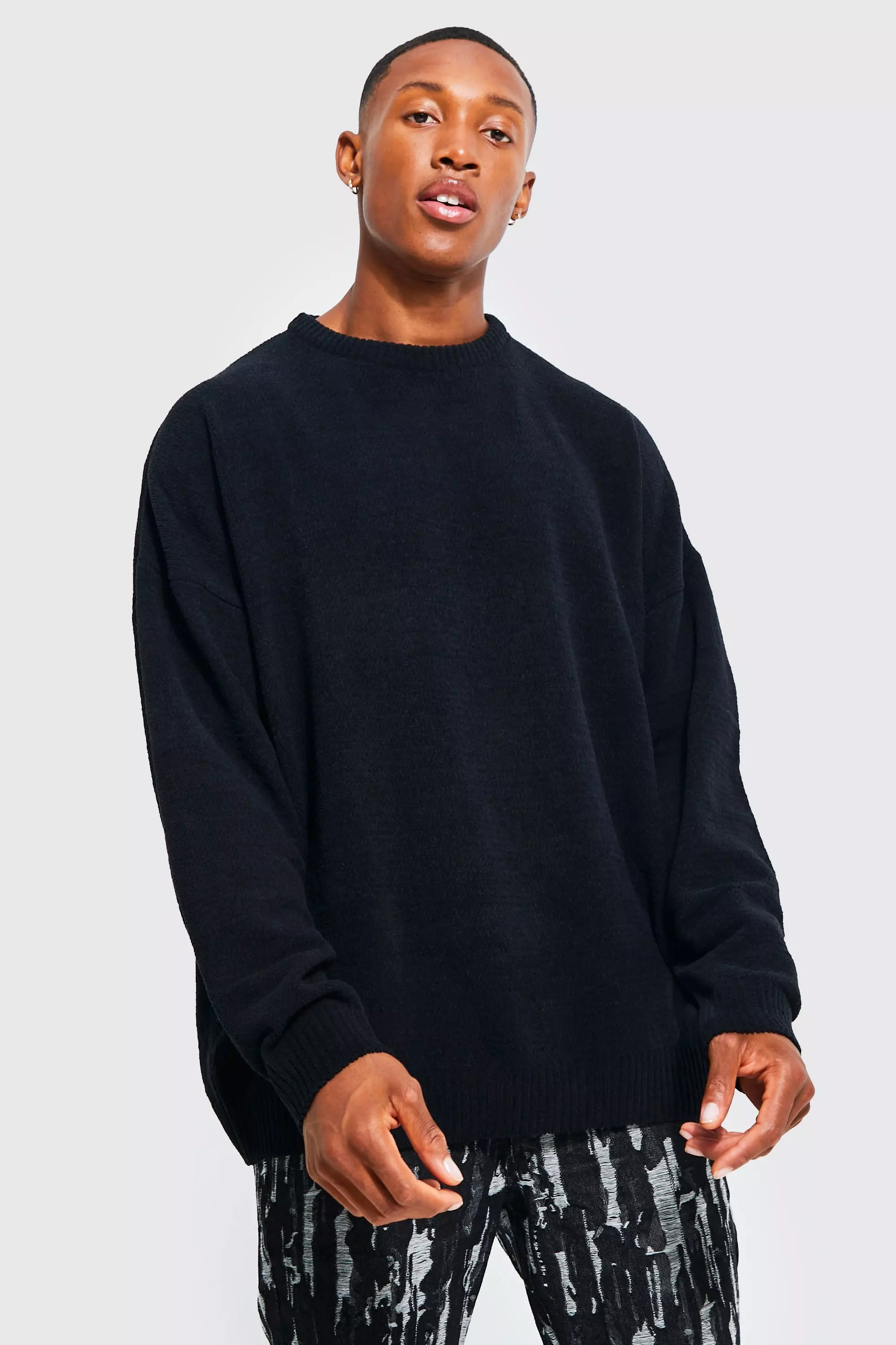 Oversized Chenille Crew Neck Sweater