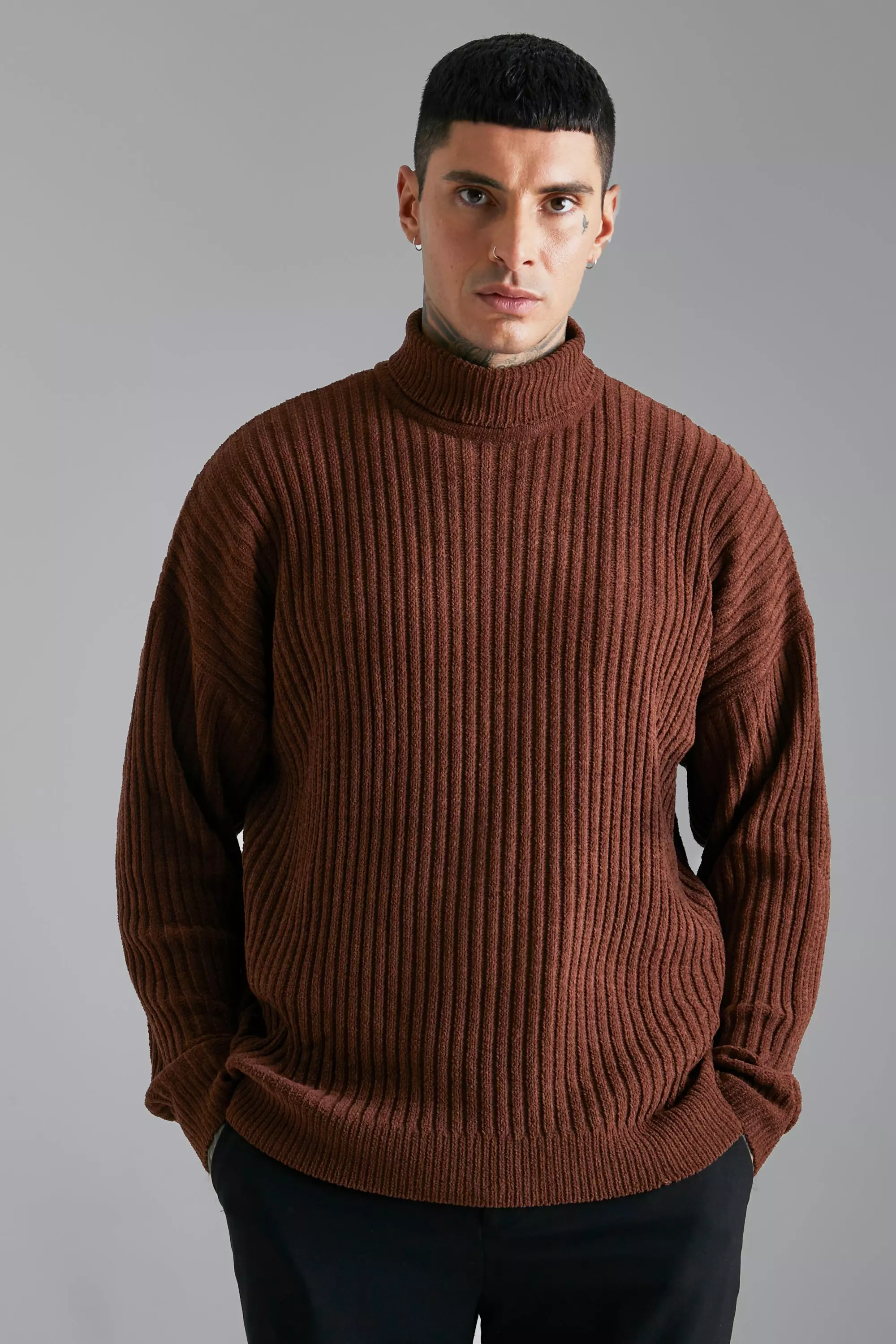 Roll neck shop chenille jumper