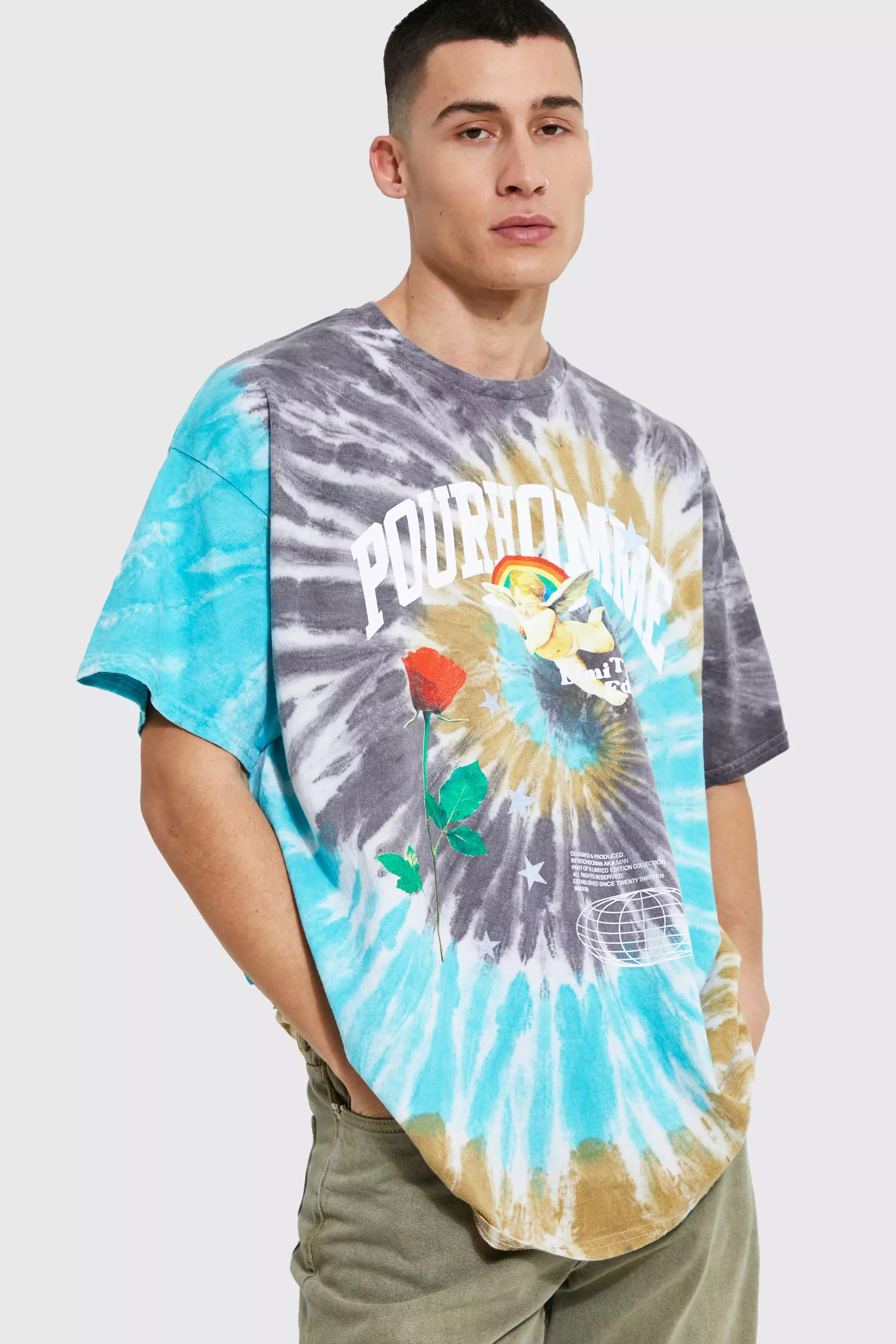 Oversized Pour Homme Tie Dye T shirt