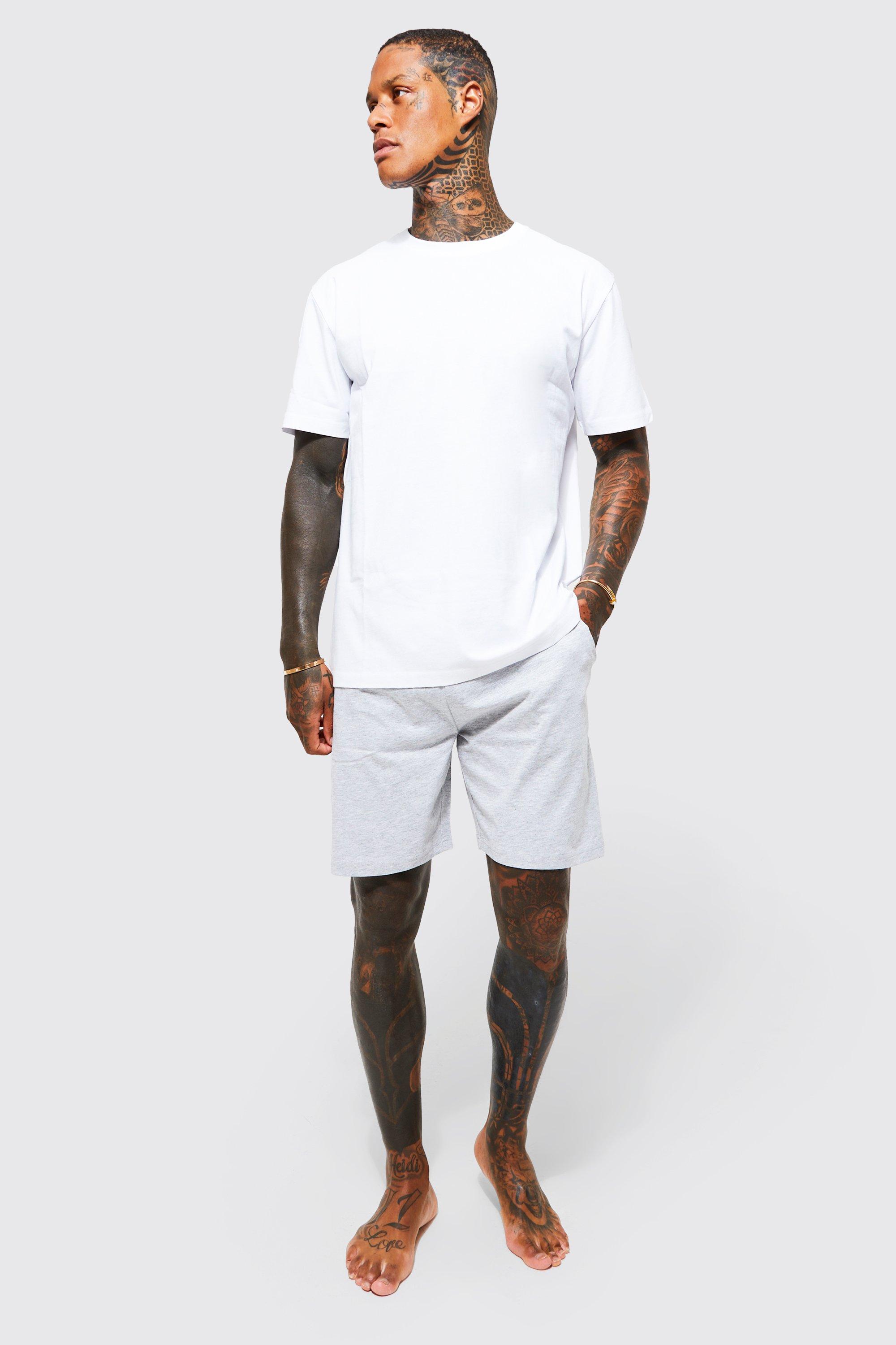 loungewear shorts set mens