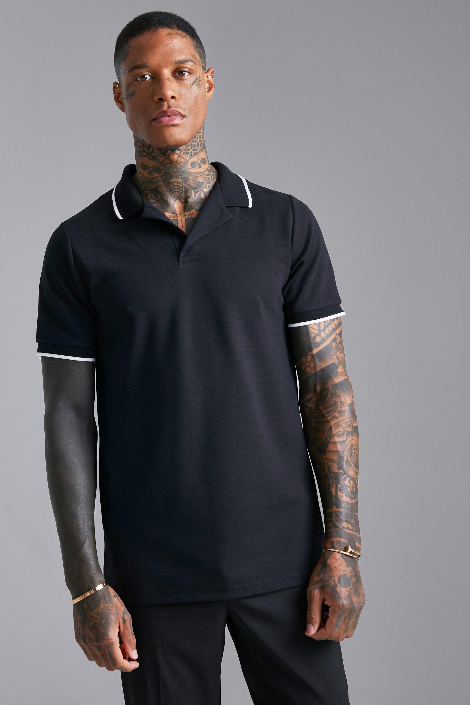 Men's Black Polo Shirts | boohooMAN UK