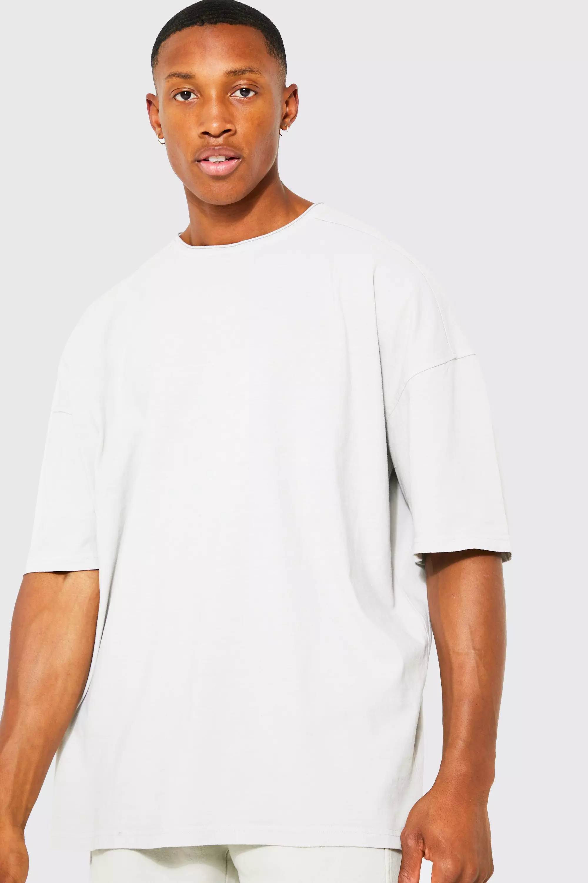 Unisex Drop Shoulder Stone Wash T-Shirt