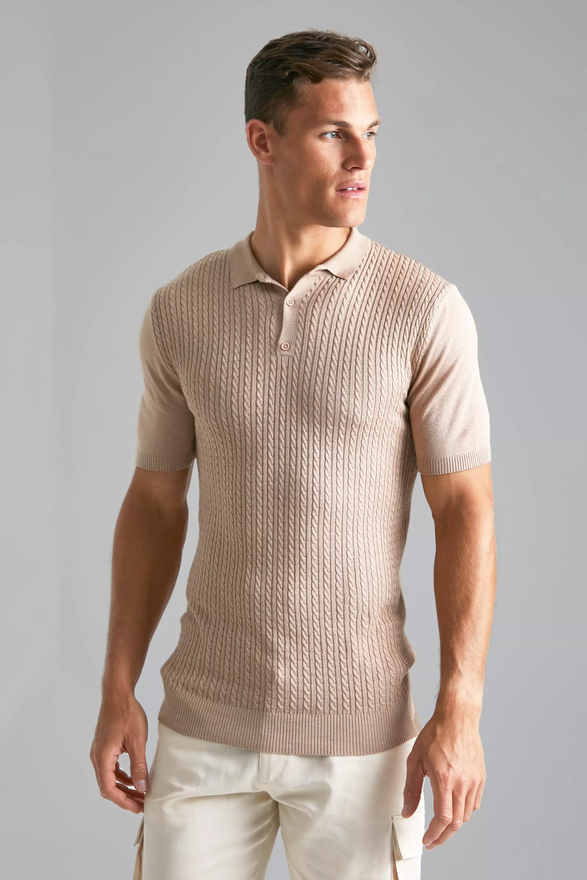 Mens short sleeve hot sale knitted polo