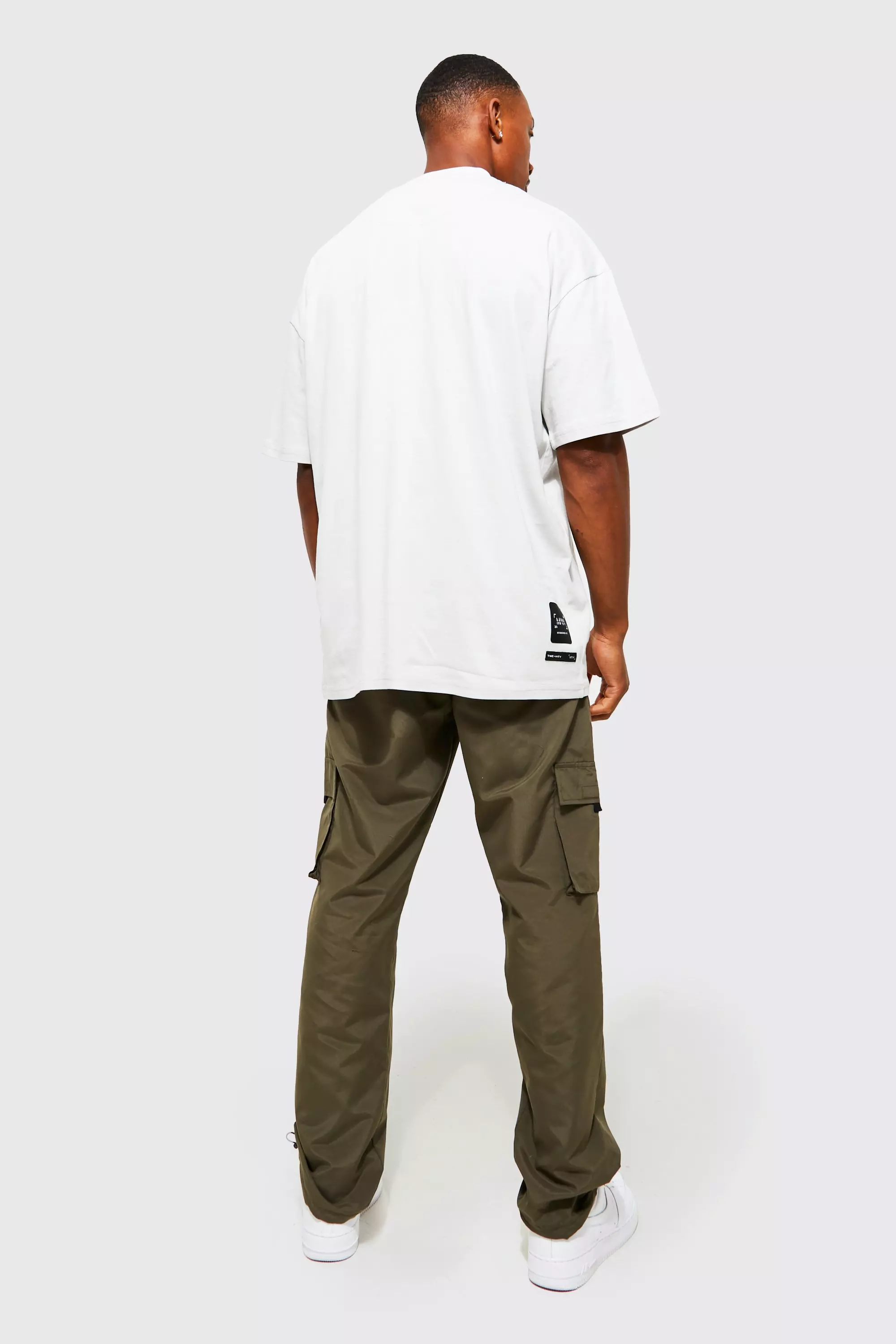 Oversized B T shirt Cargo Trouser Set