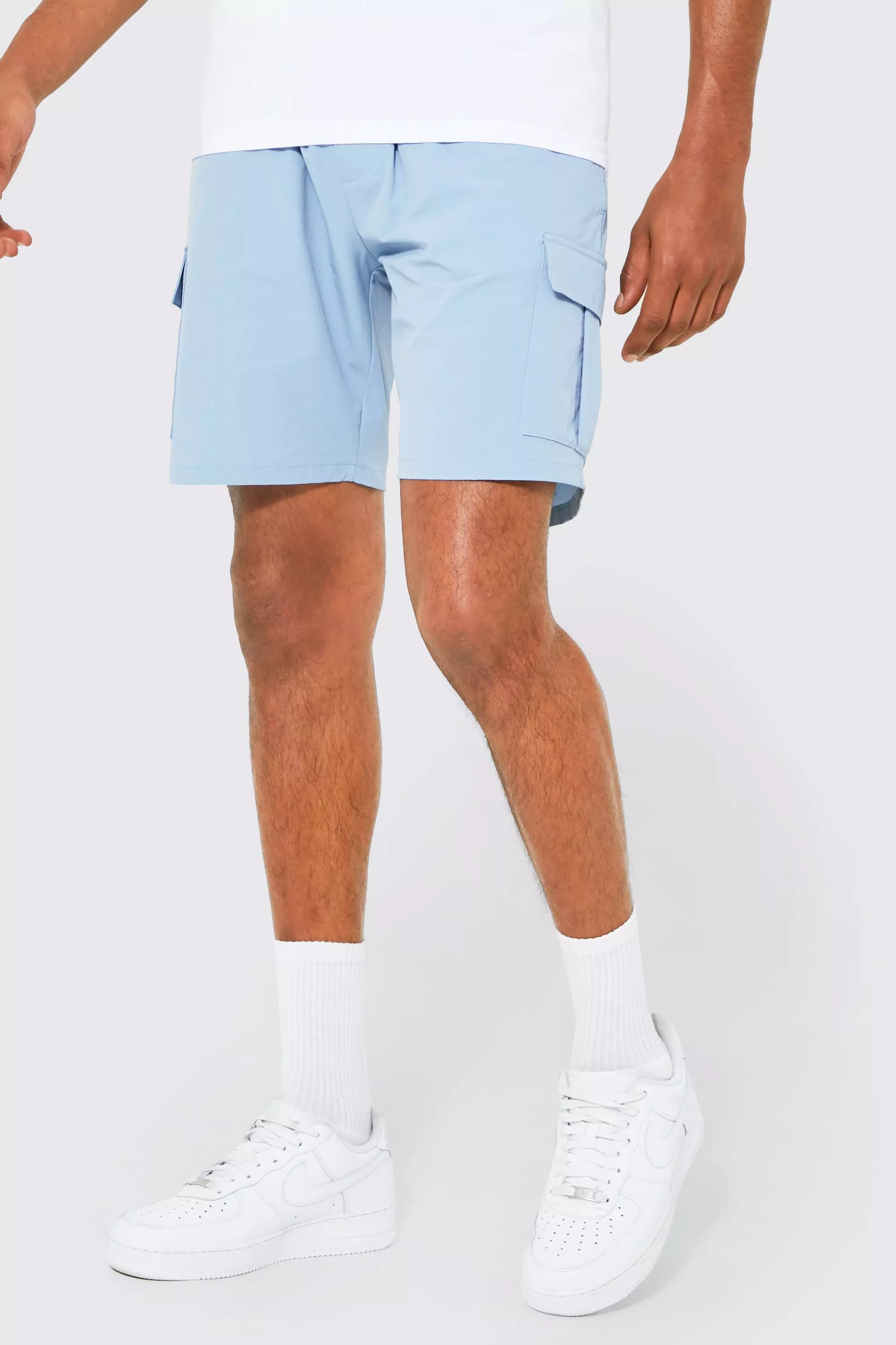 Slim Fit Cargo Shorts With Stretch | boohooMAN USA