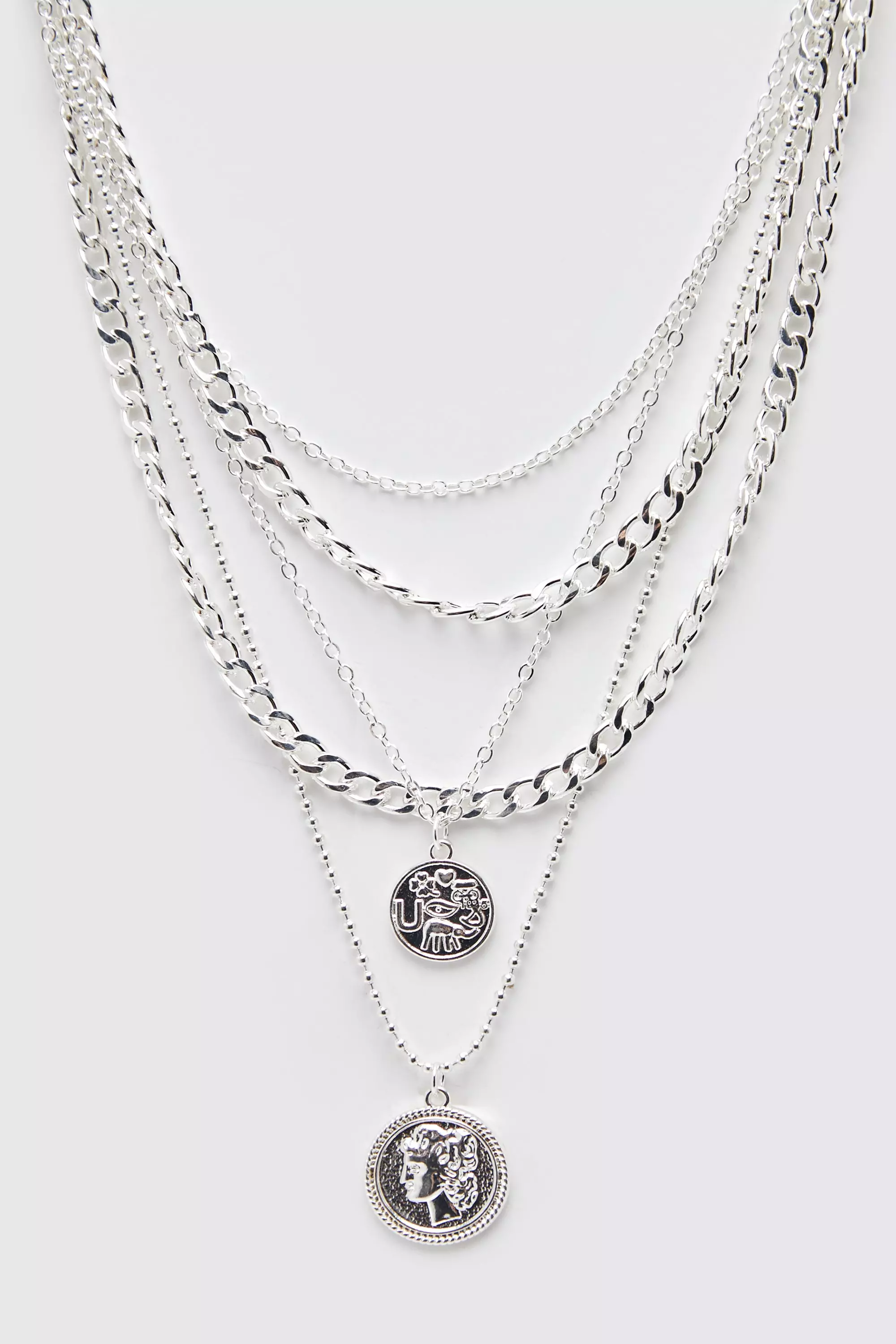 Layered chain necklace on sale men