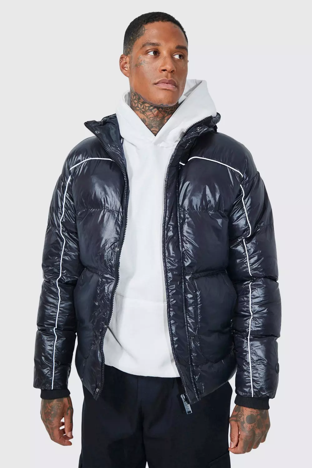 Boohooman high shine store puffer