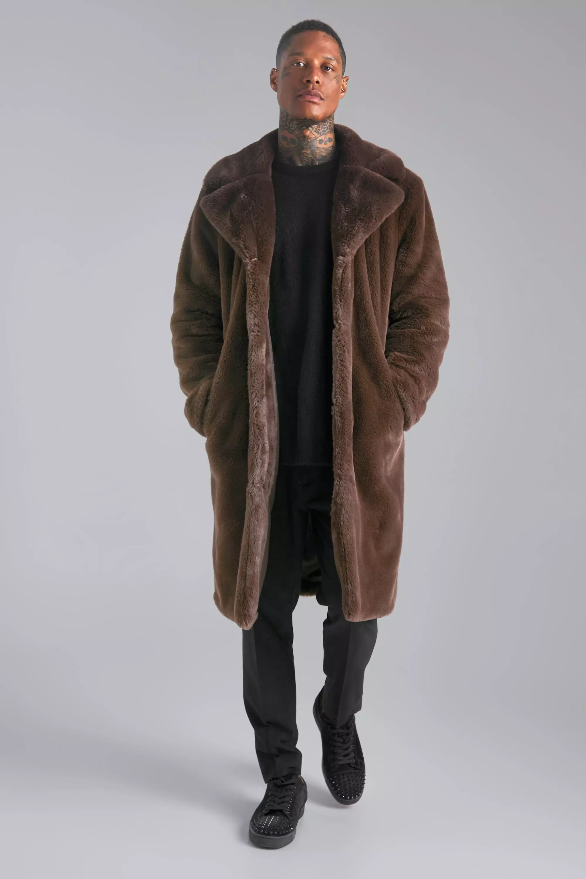 Zara faux fur coat hot sale men