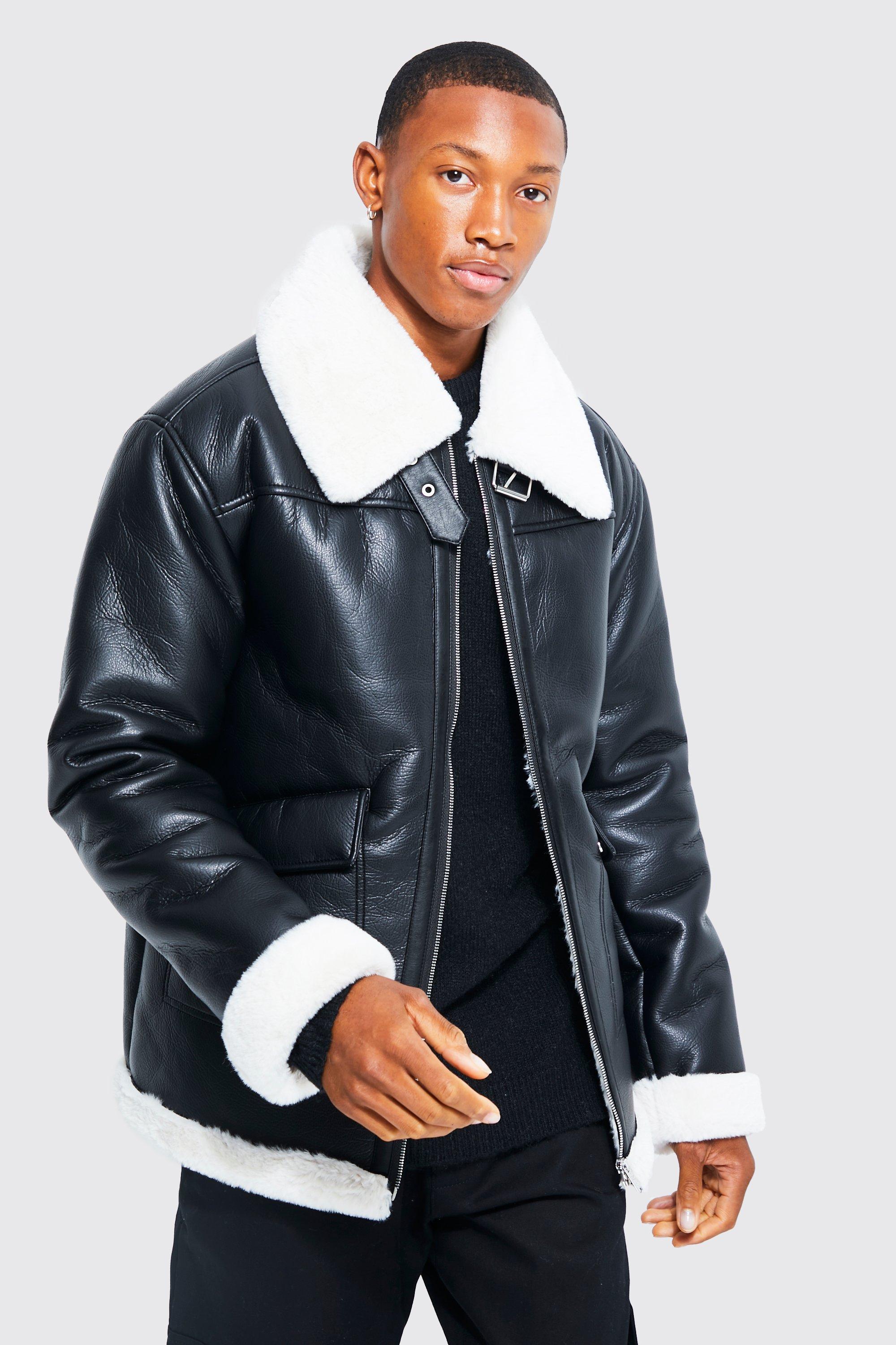 oversized flight leather jacket