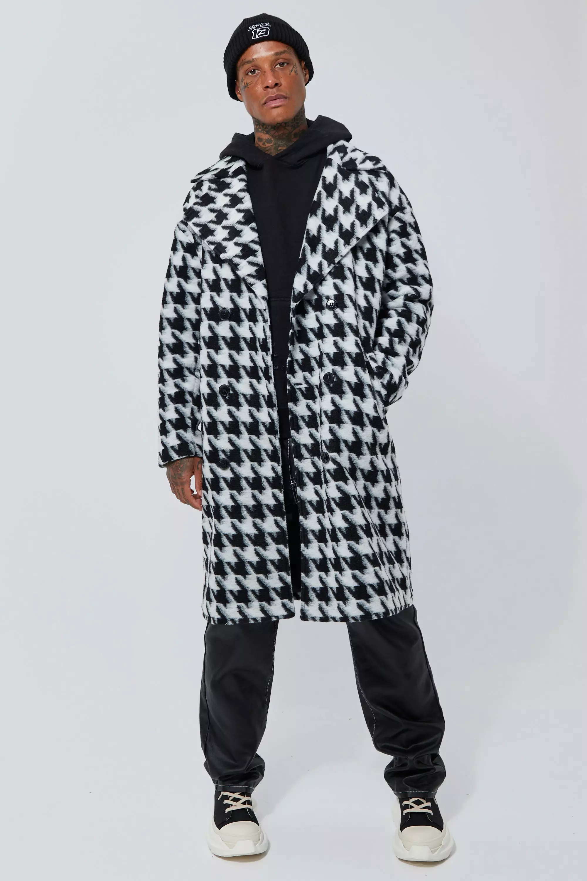 Dogtooth sales wool coat