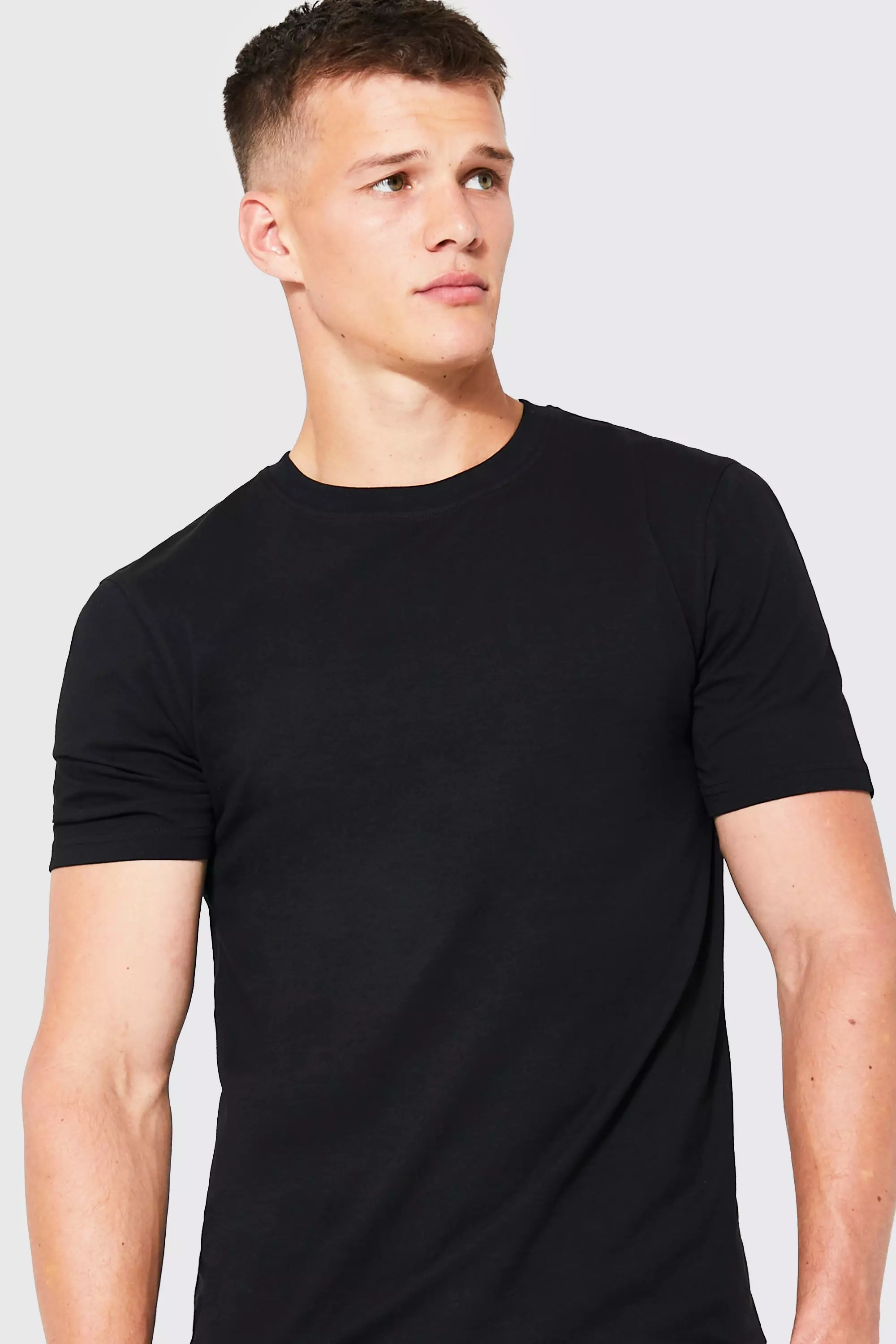 Tall T shirt moulant basique boohooMAN FR