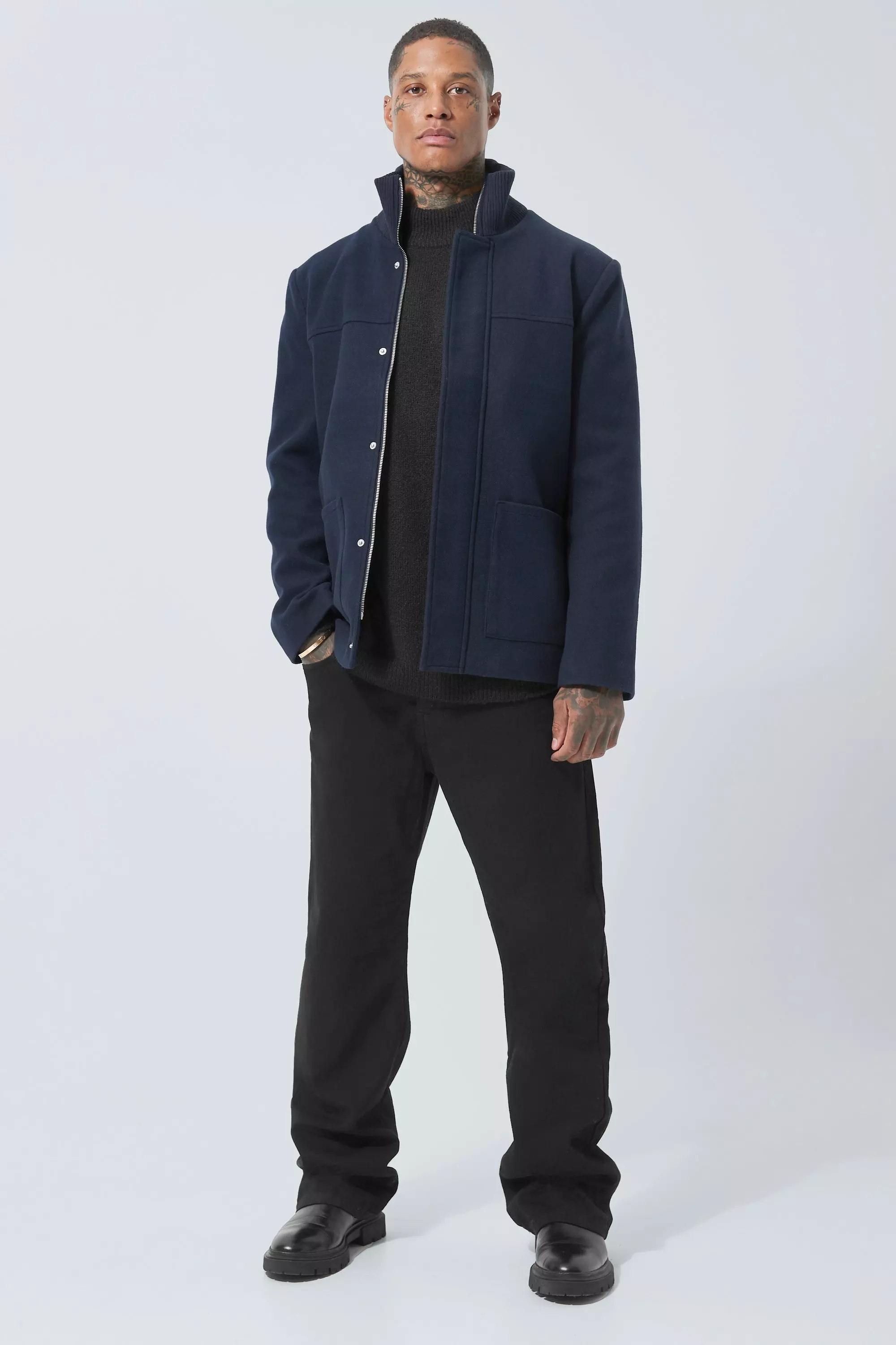 Mens funnel neck on sale jacket