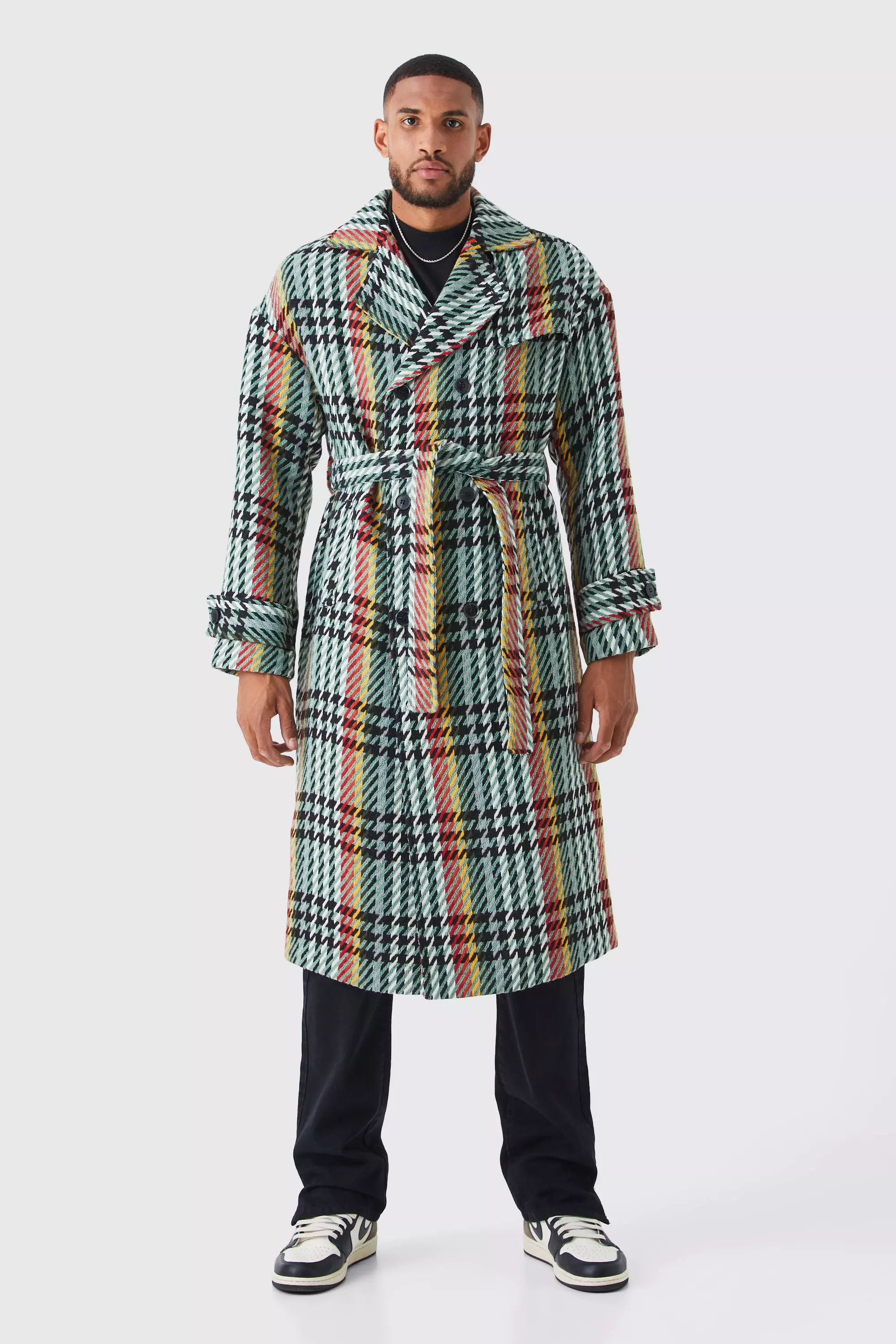 Tall Double Breasted Wool Look Overcoat