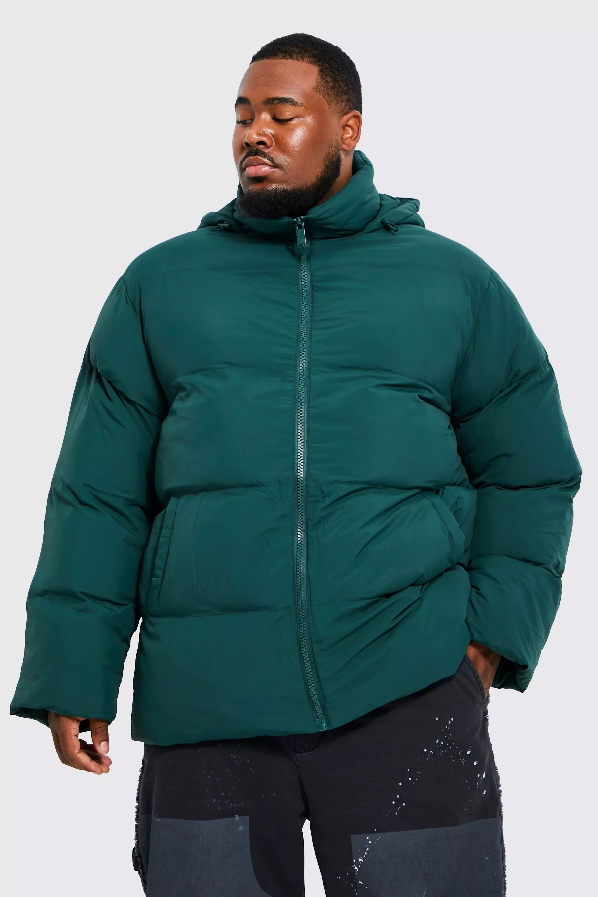 Grande taille Doudoune douce capuche boohooMAN FR