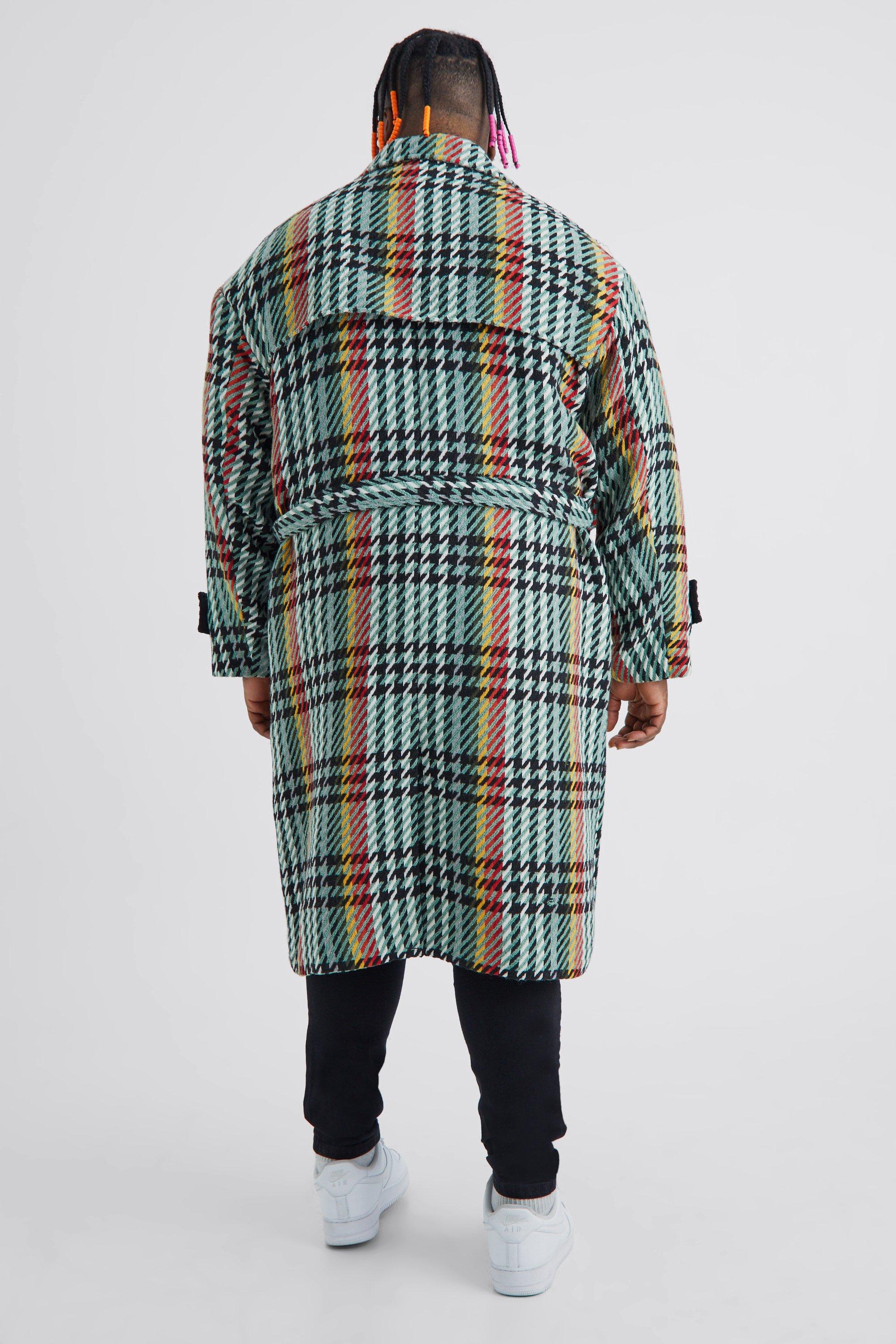 mens check wool overcoat