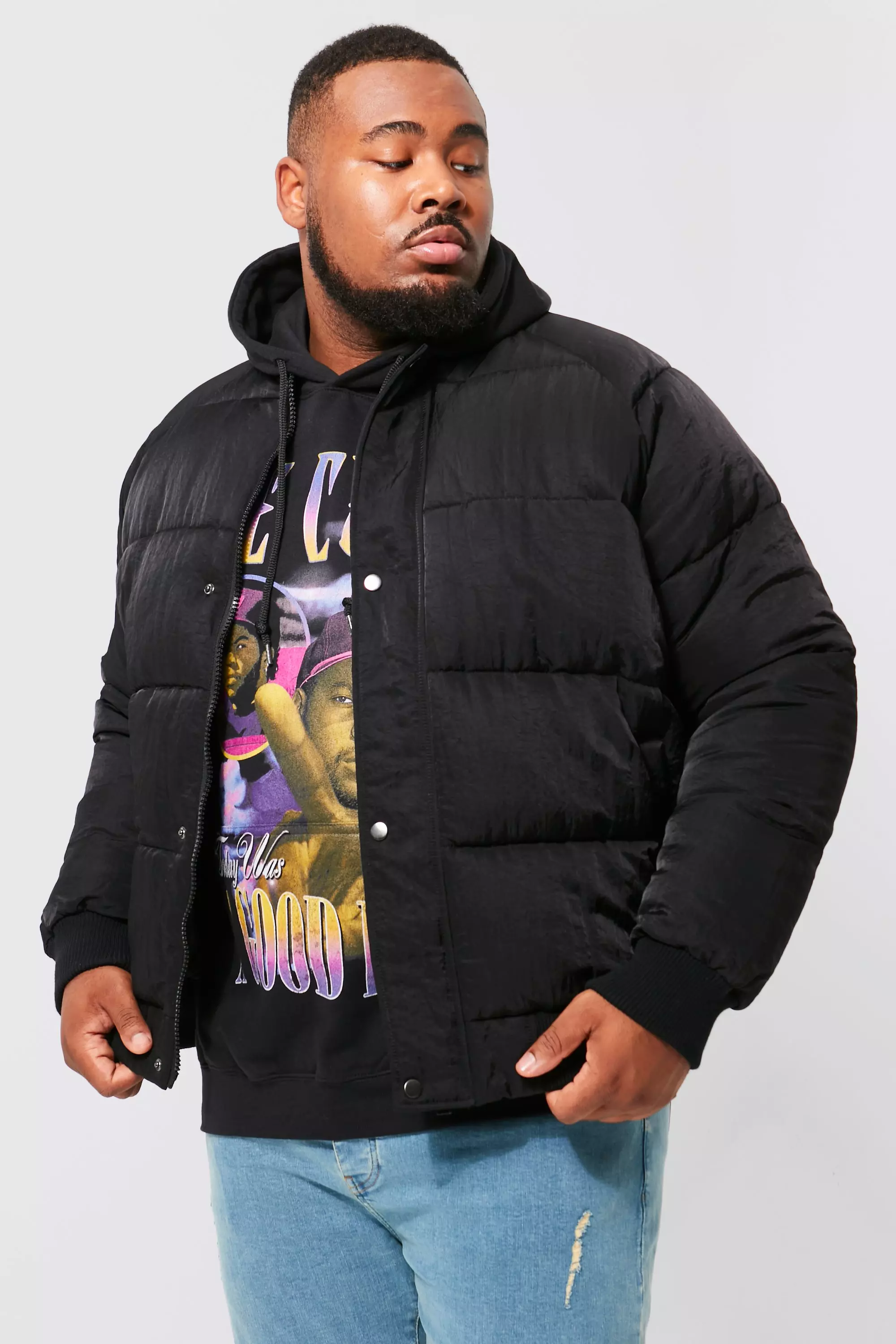 Plus Heavy Padded Bomber Jacket