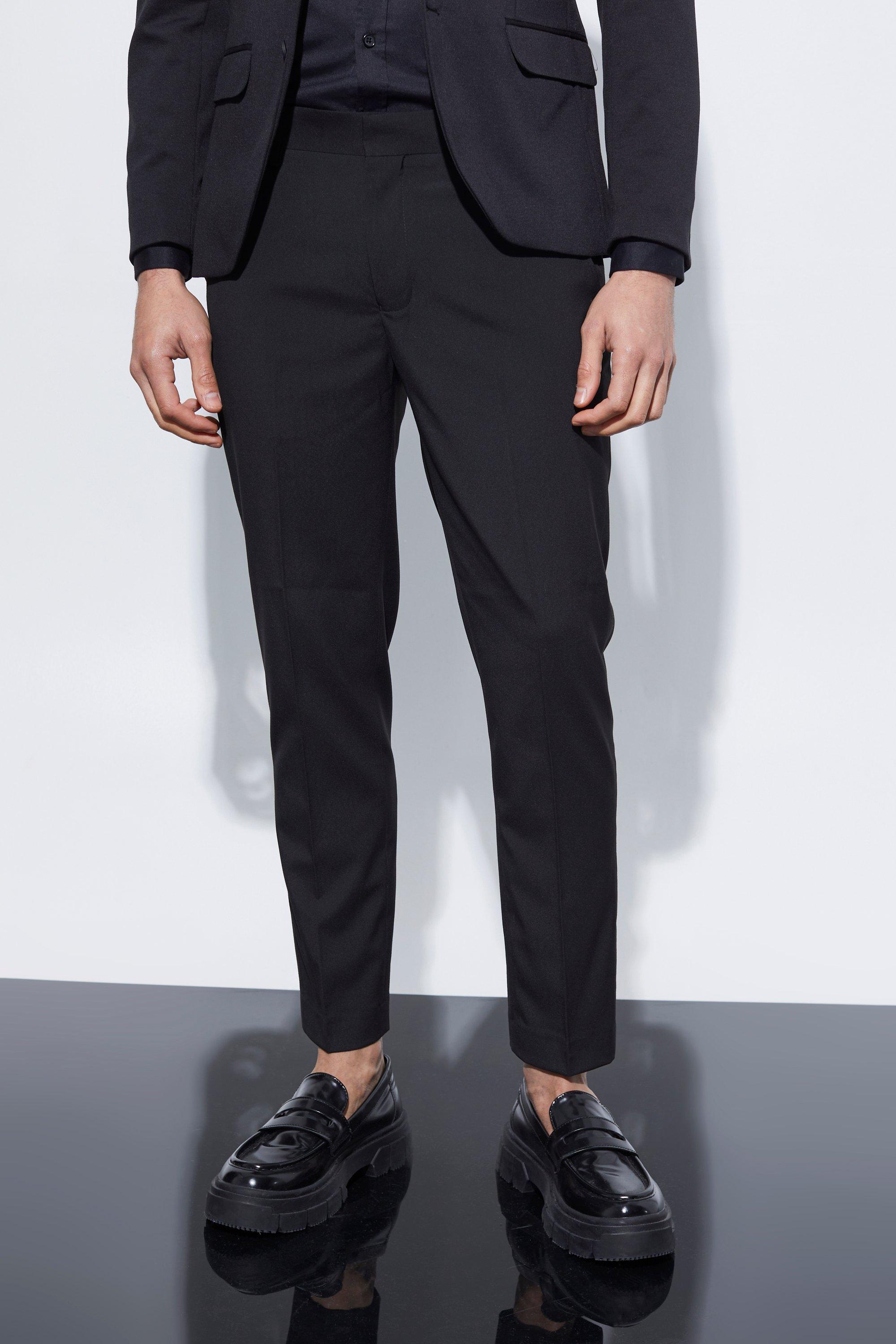 pantalon de costume skinny court homme - noir - 36l, noir