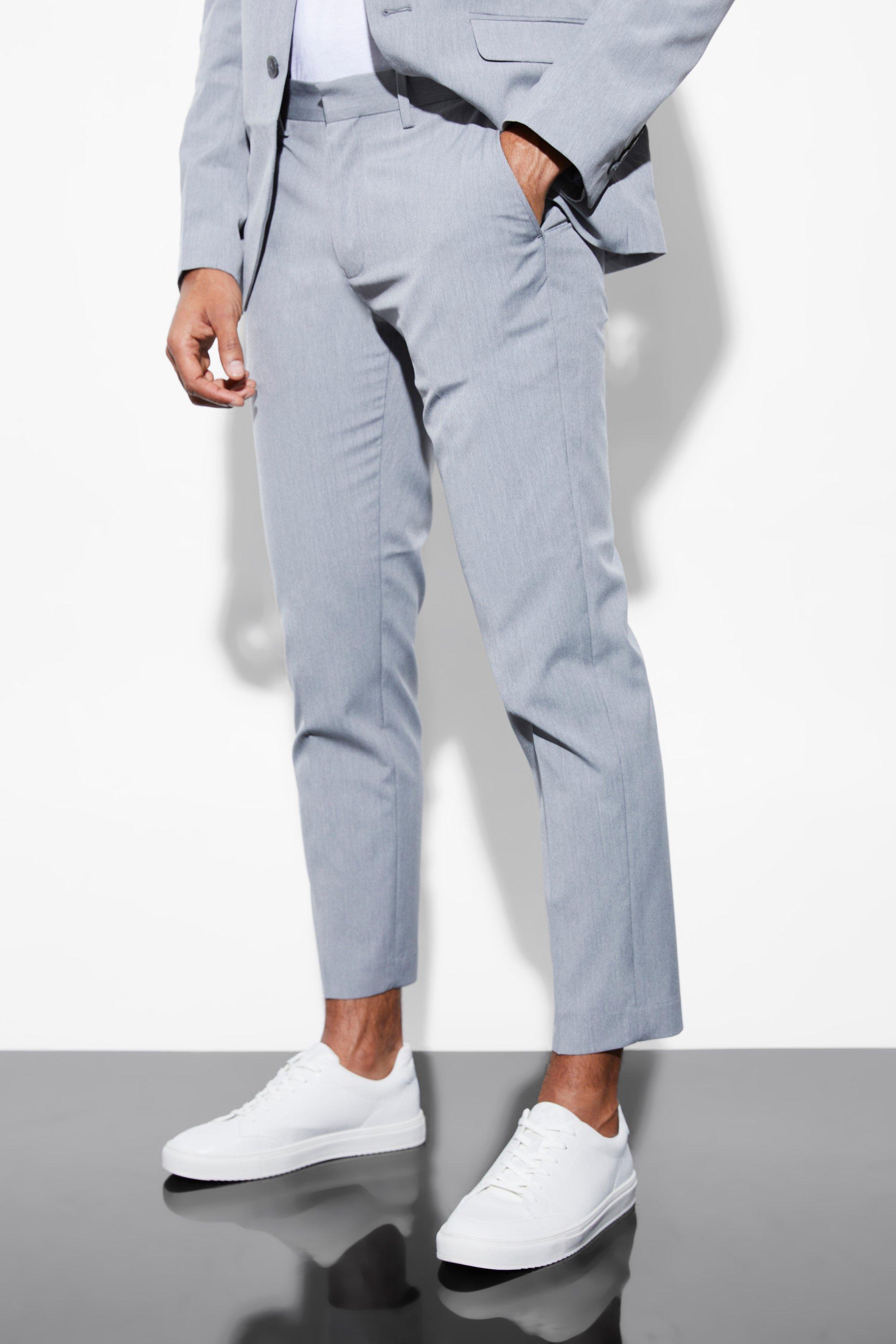 Pantaloni completo alla caviglia Slim Fit, Grigio