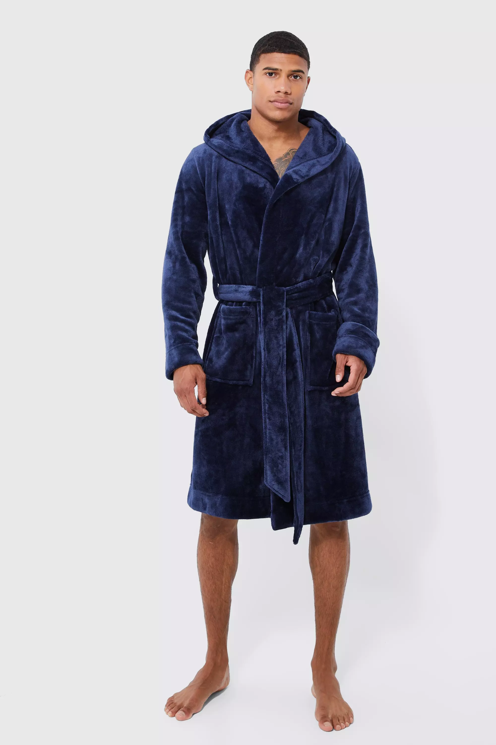 Mens personalised hooded online dressing gown