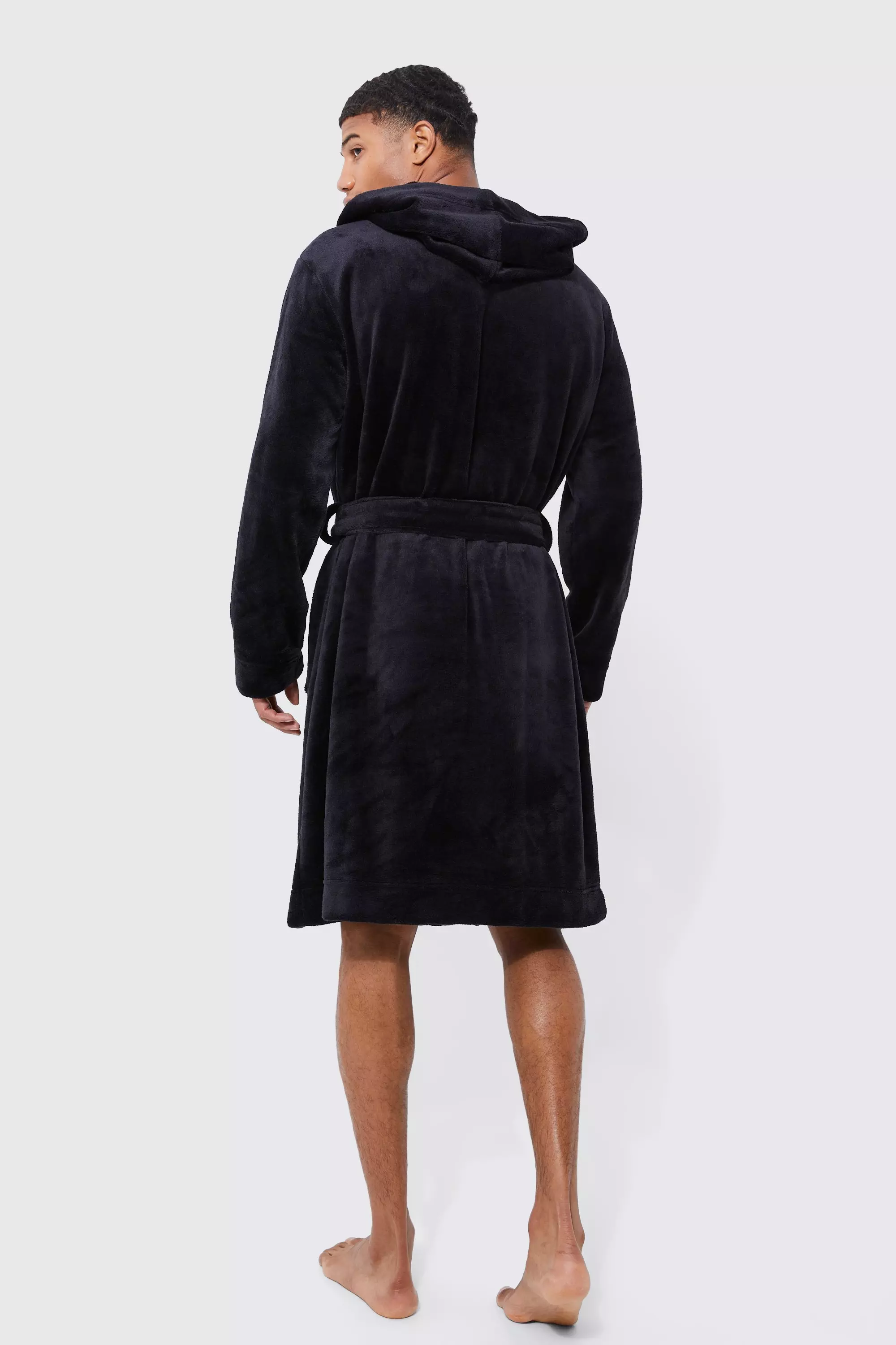 Hooded Dressing Gown boohooMAN UK