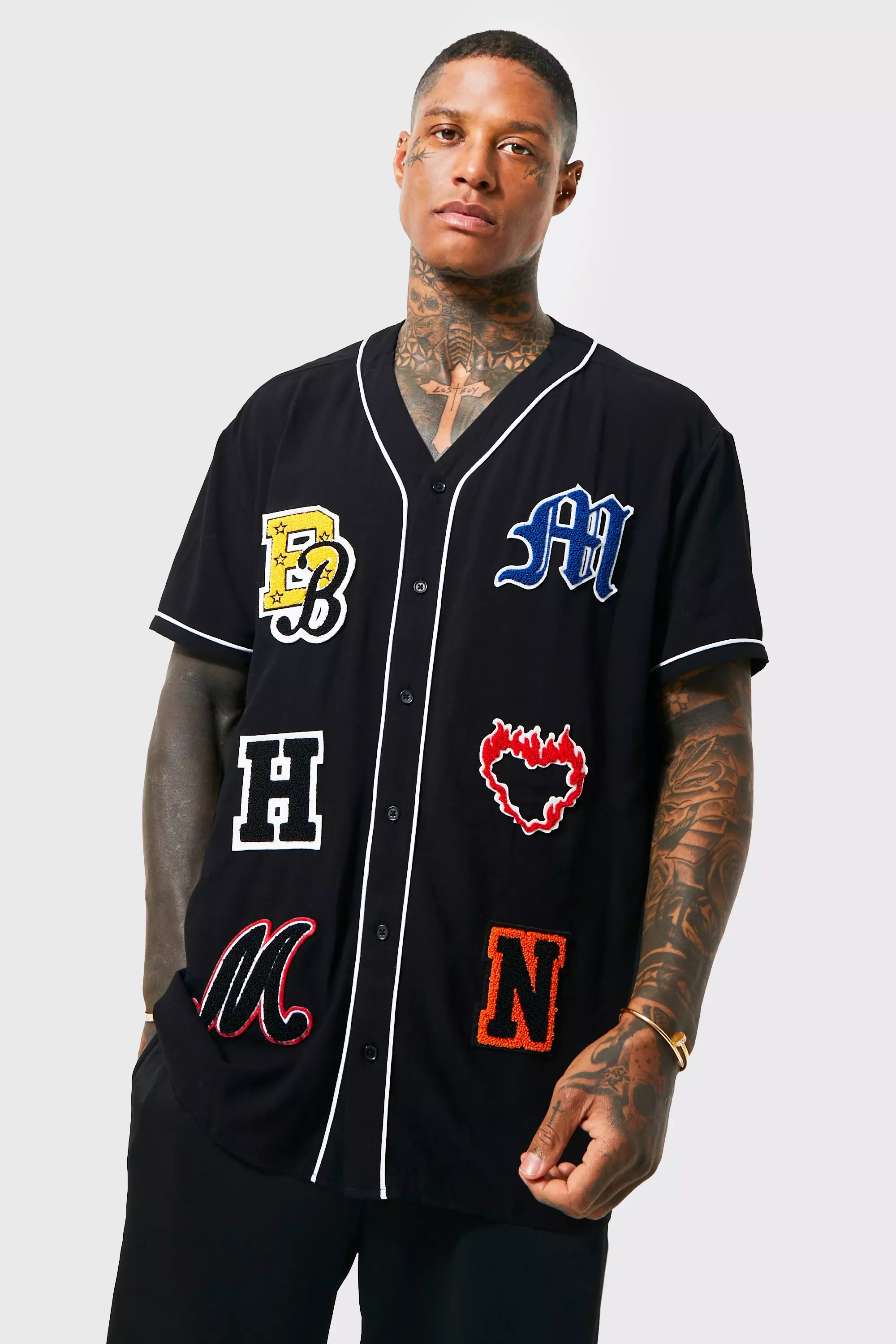 Baseball Viscose Varsity Oversized Shirt