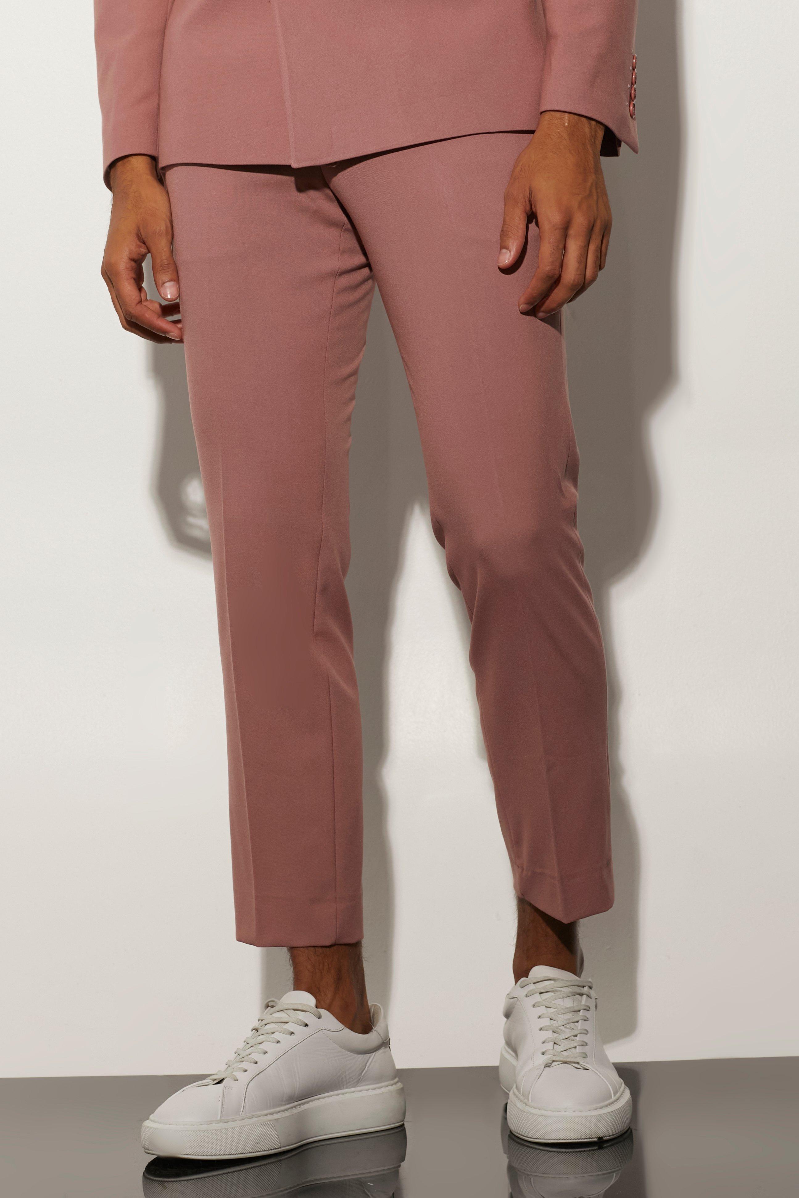 pantalon de costume slim court homme - rose - 28r, rose