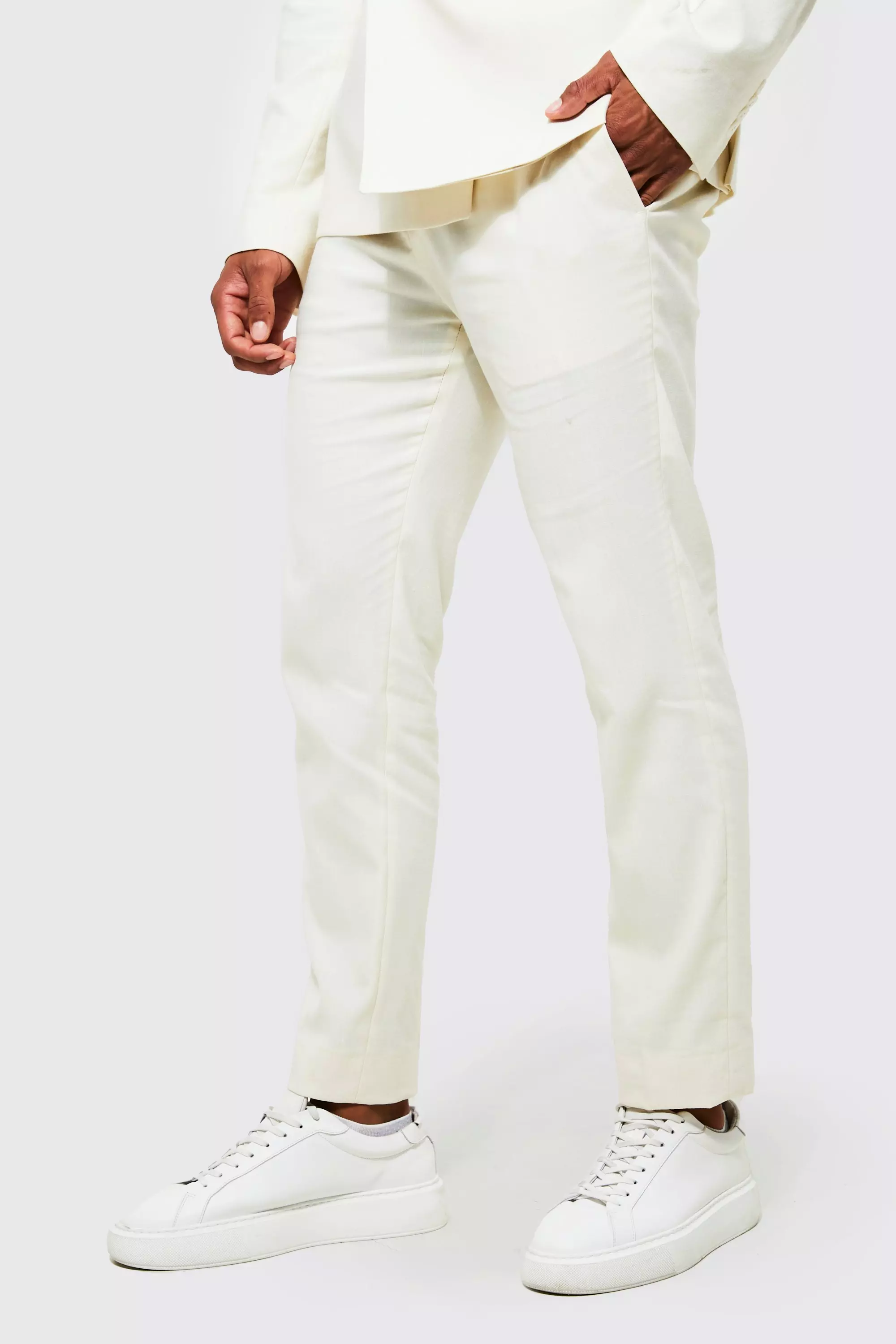 Skinny on sale linen trousers