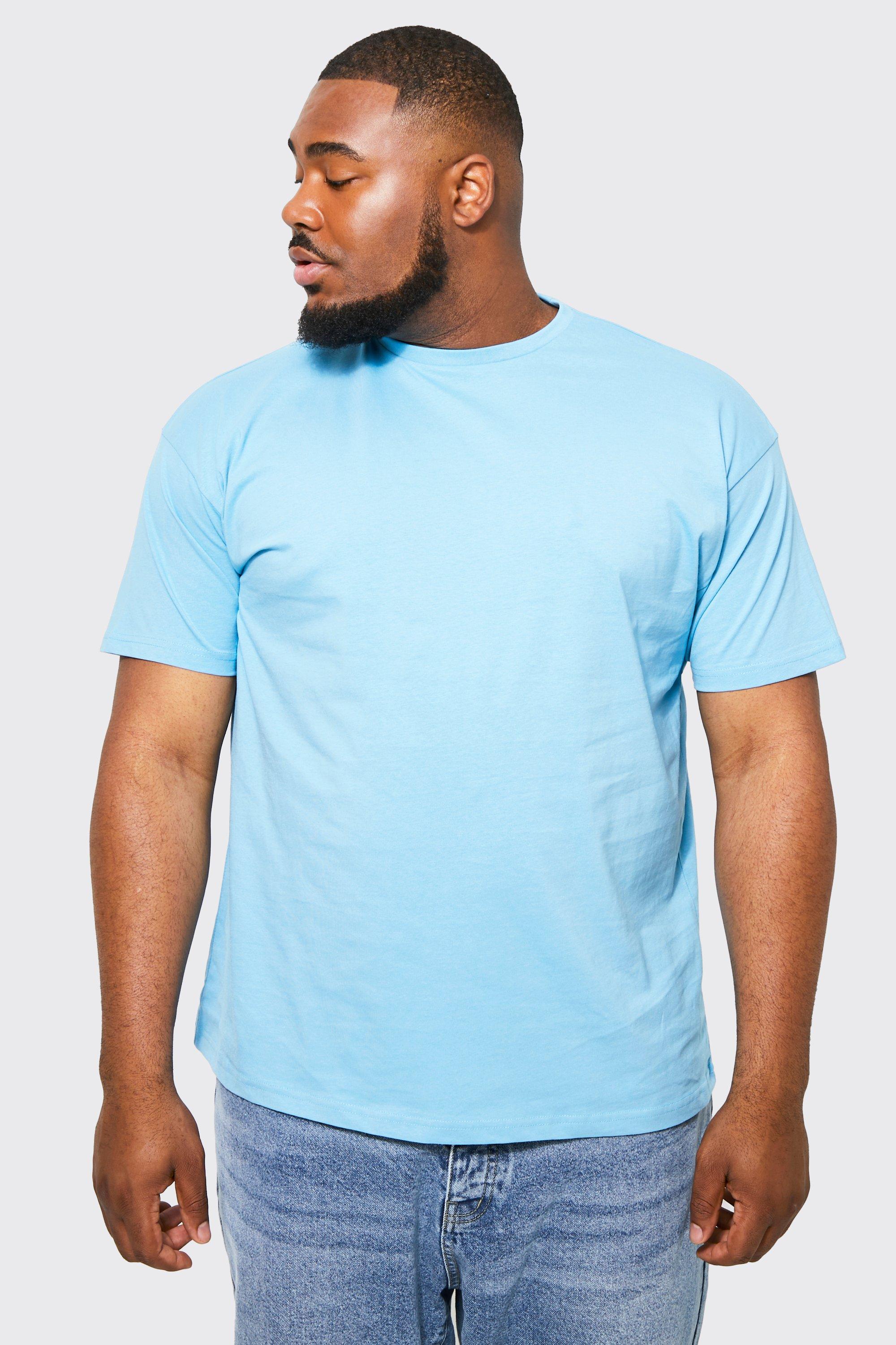 Grande Taille - T-Shirt Basique - Bleu Clair - Xxxl, Bleu Clair
