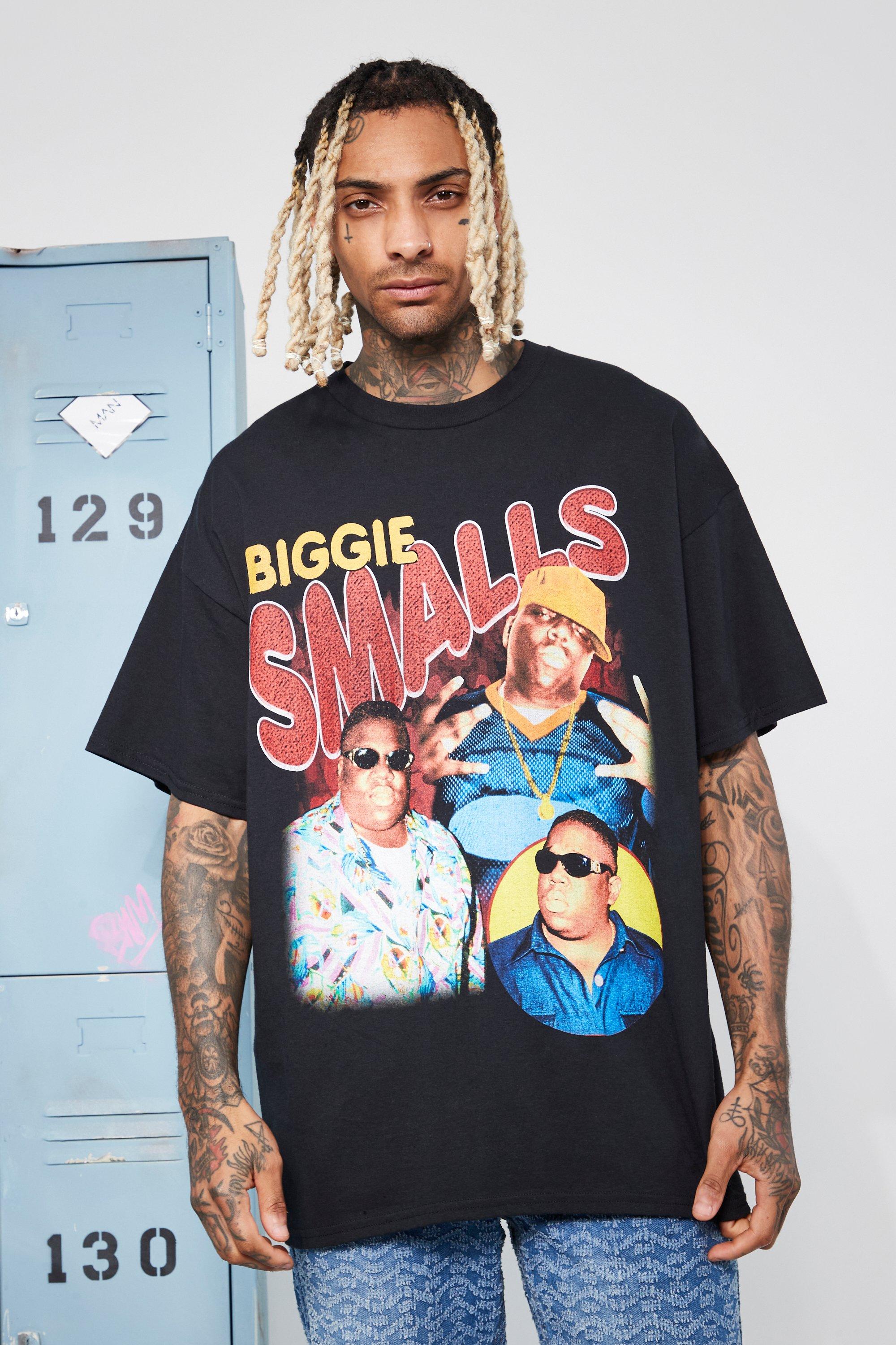 T-Shirt Oversize Effet Vintage À Imprimé Biggie - Noir - L, Noir