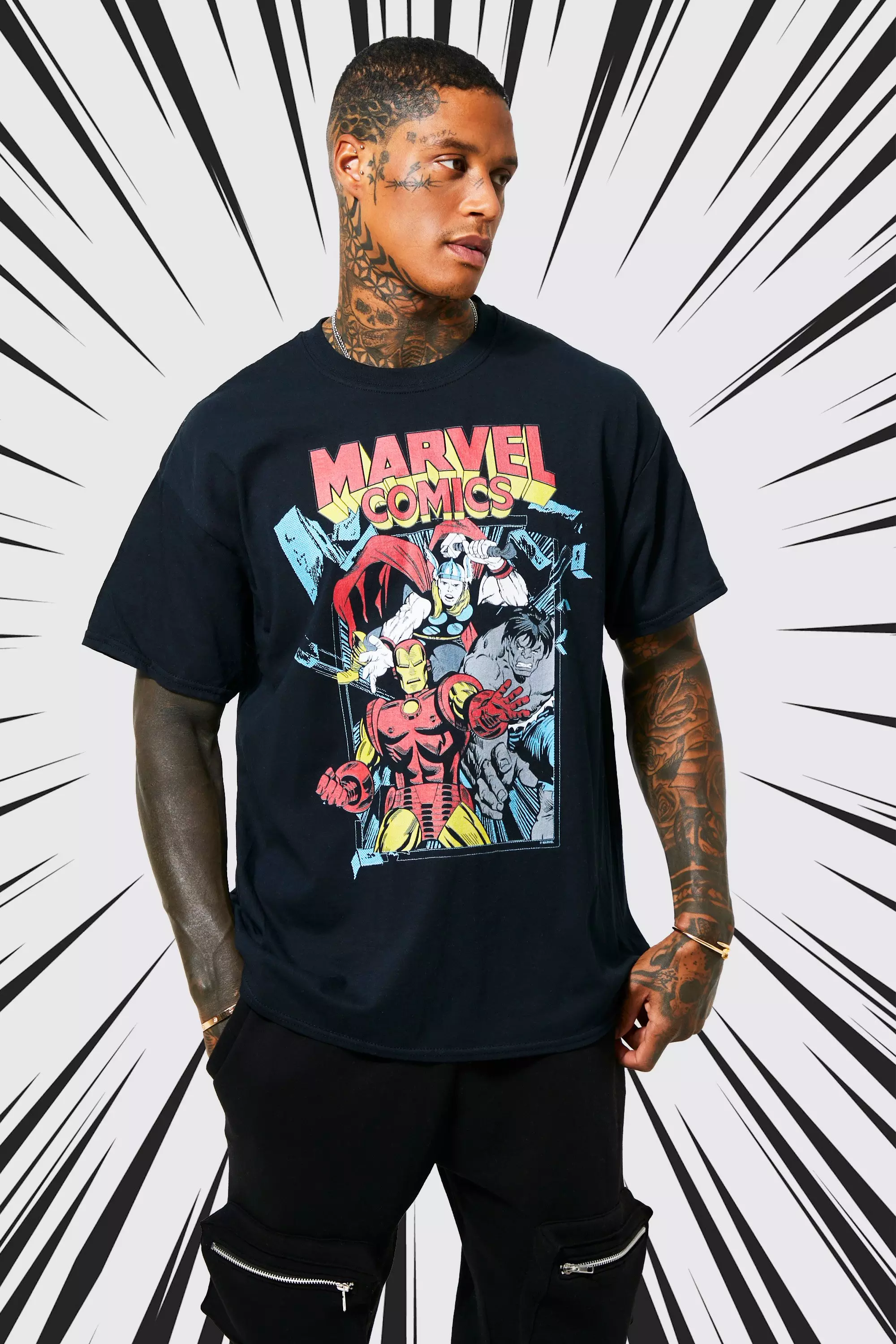 Oversized Marvel Comics License T shirt