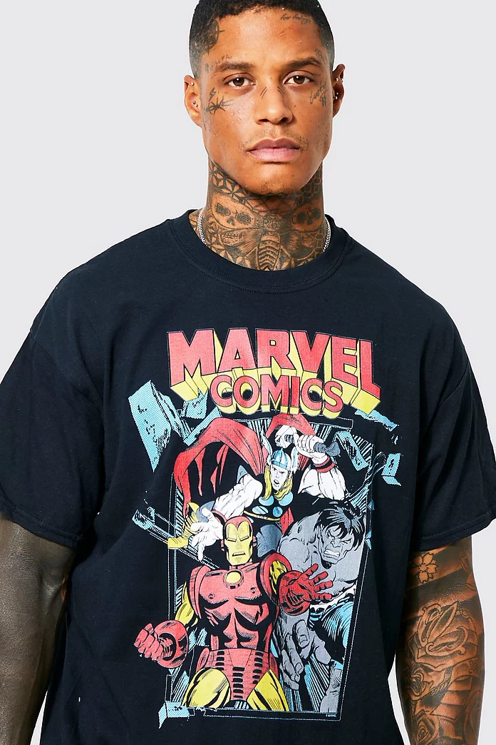 Oversized Marvel Comics License T-shirt | boohooMAN USA