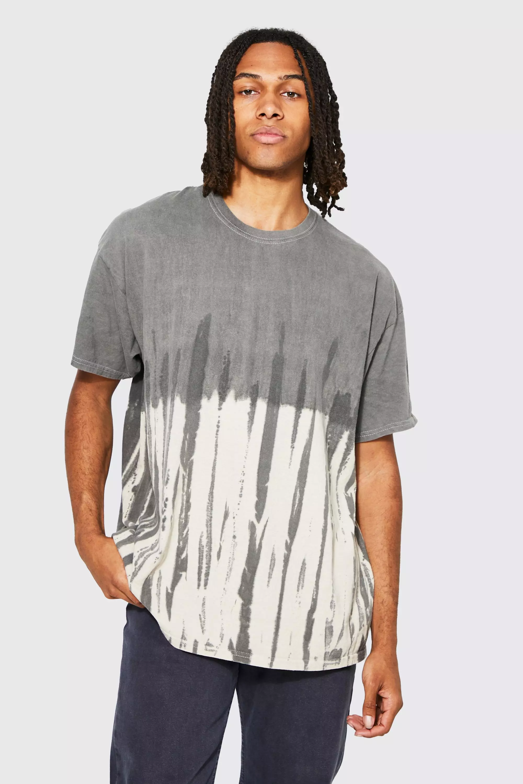 Bleach tie best sale dye gray shirt