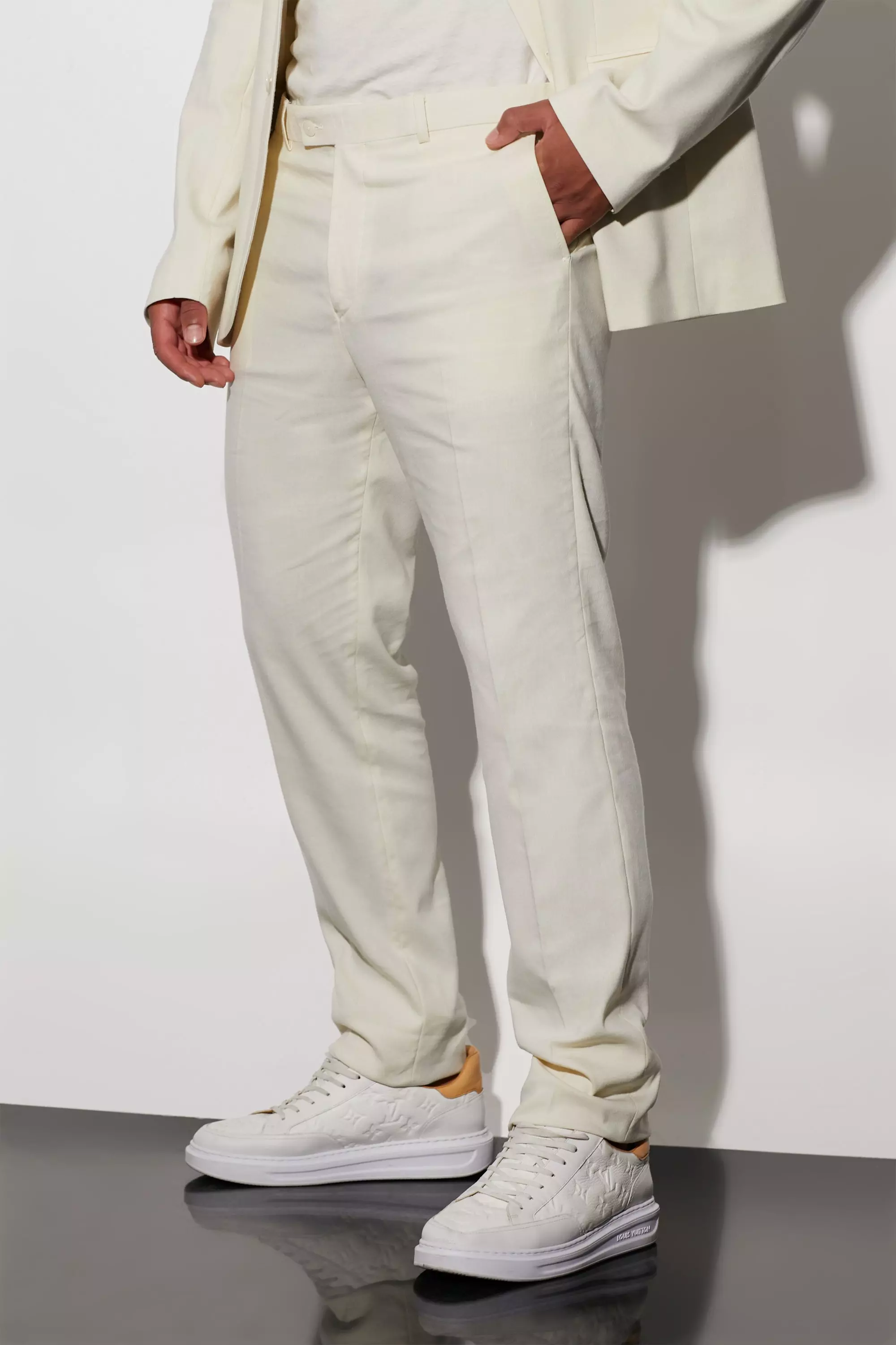 Tall white hot sale linen trousers