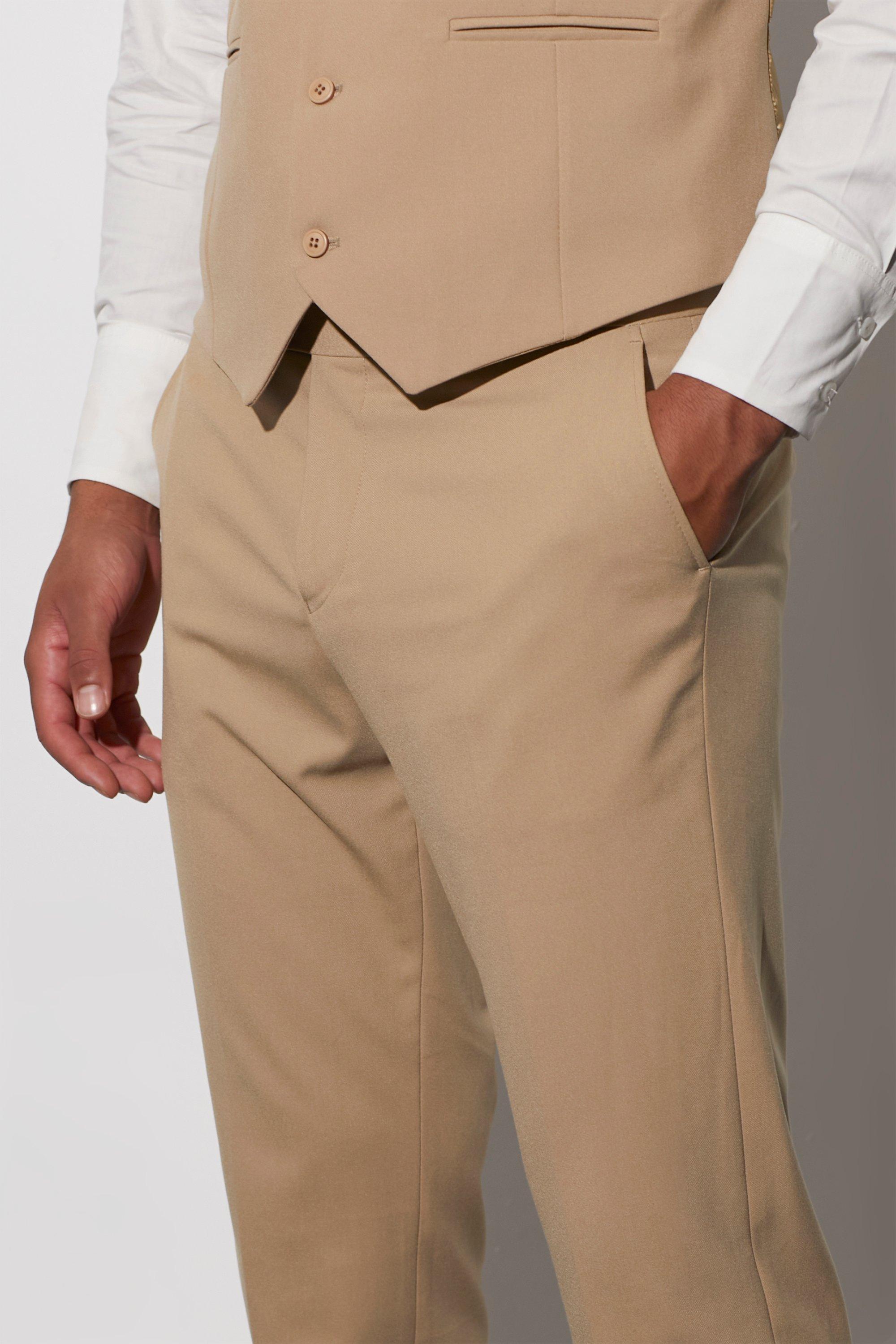 tall beige trousers