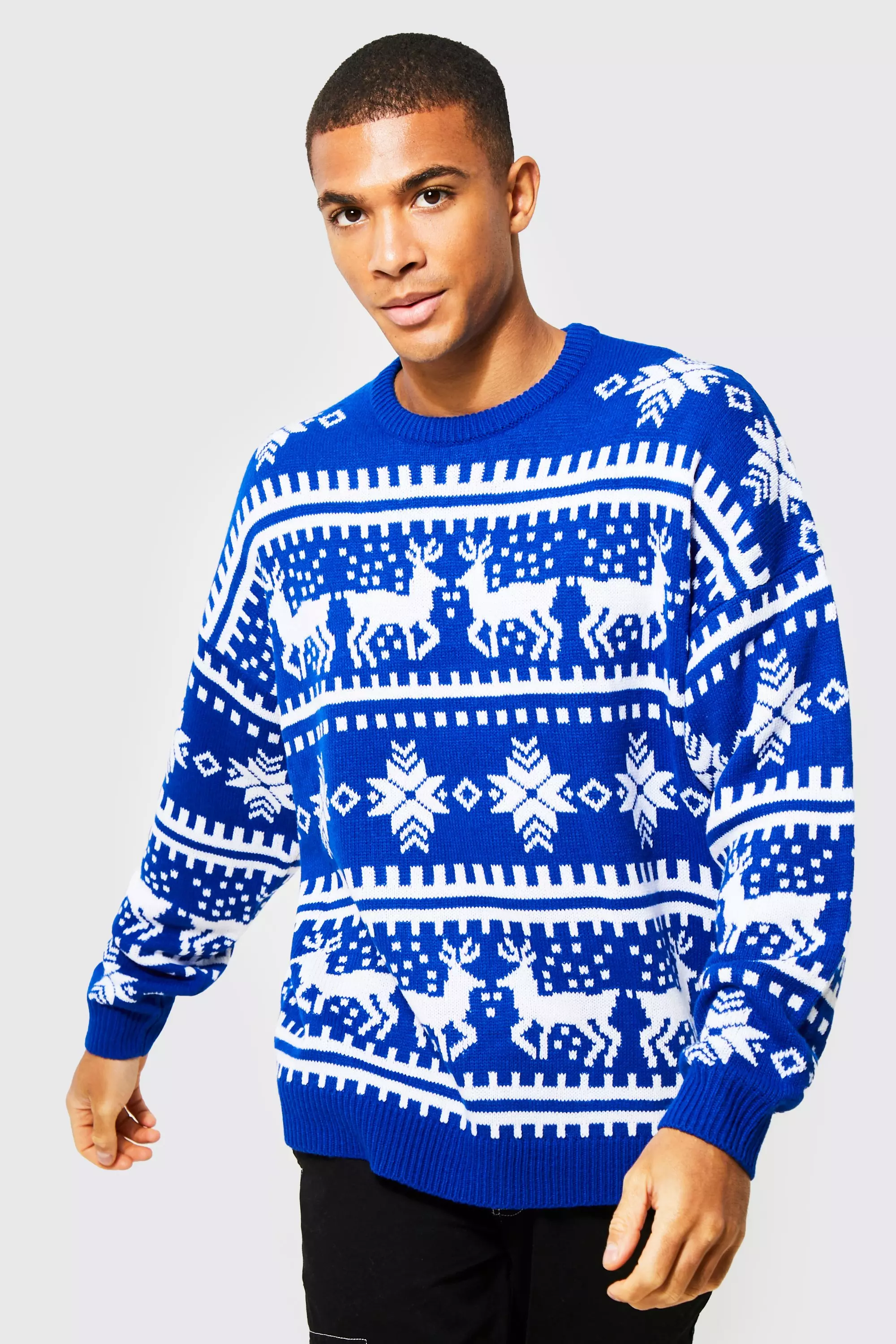 Blue shop reindeer sweater