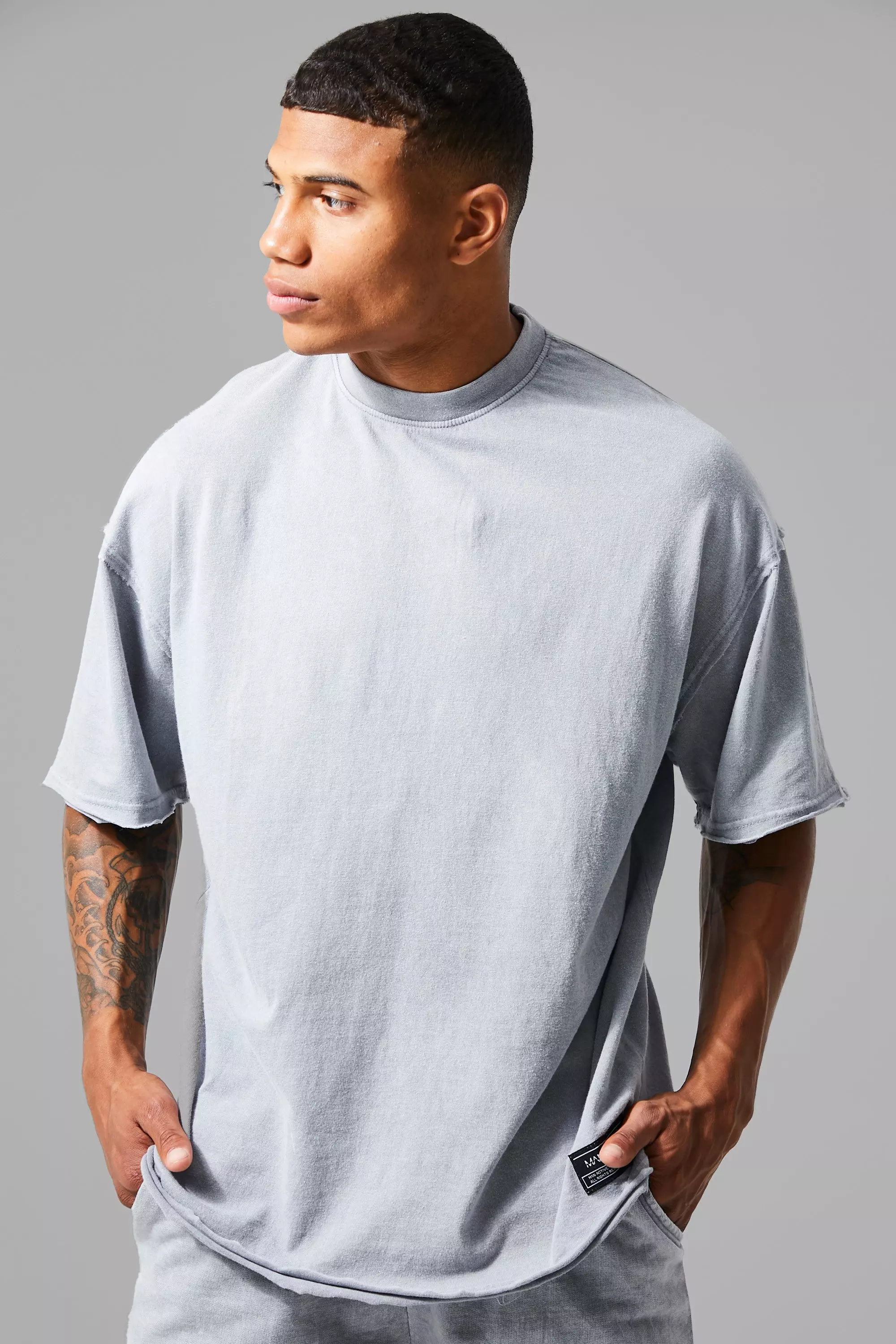 Grey Washed Oversized T Shirt