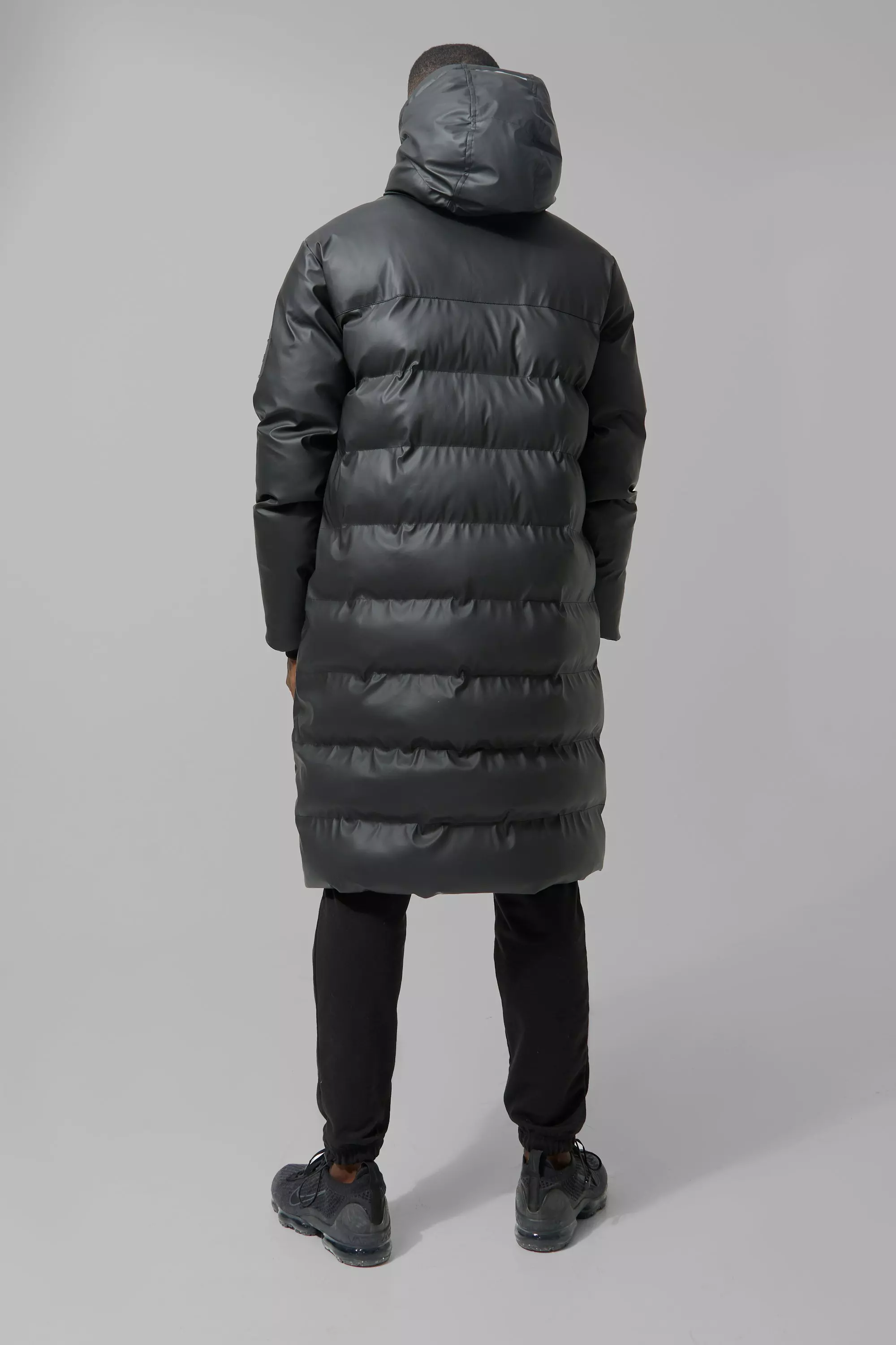 Longline puffer hot sale coat mens