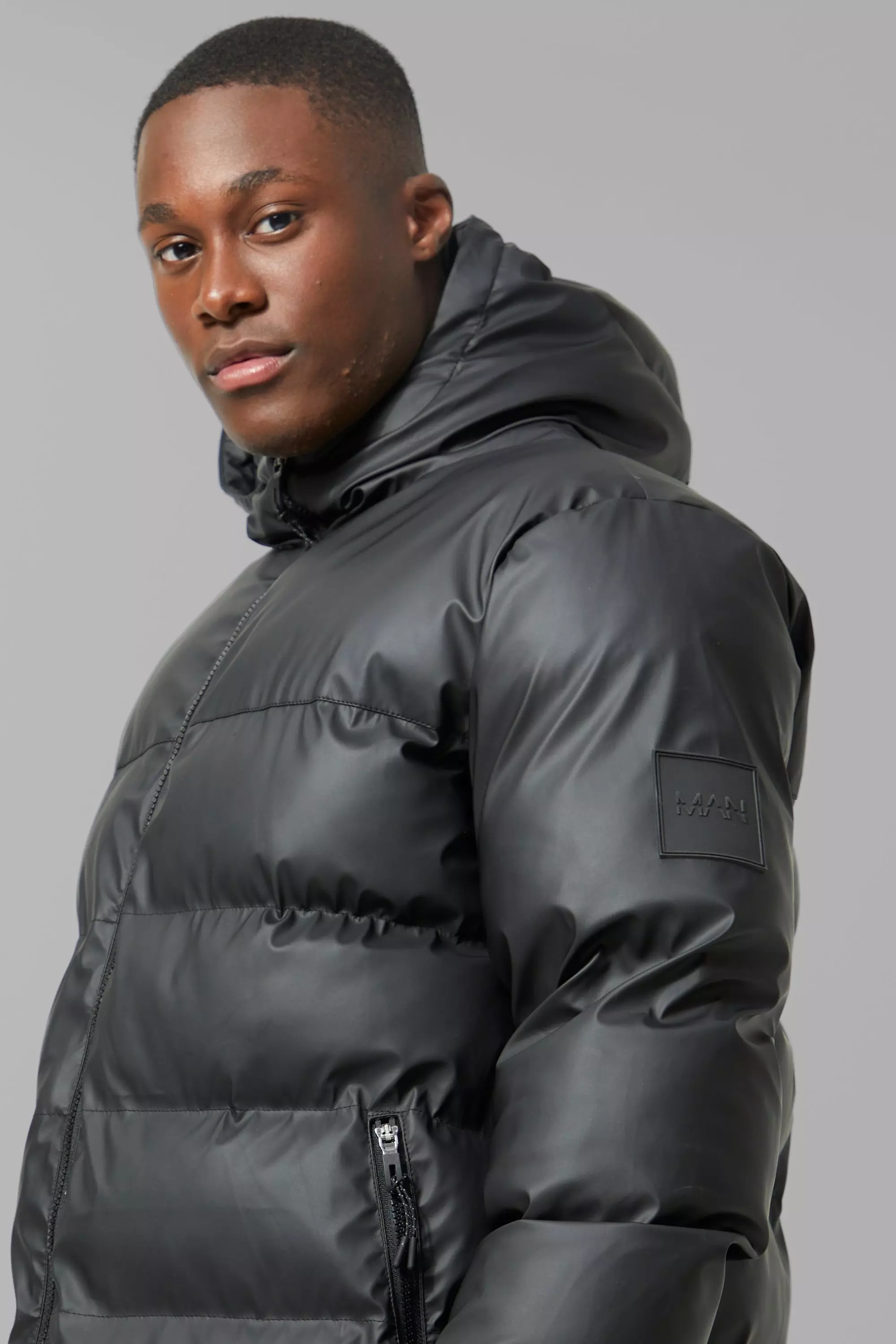 Longline black coat cheap puffer