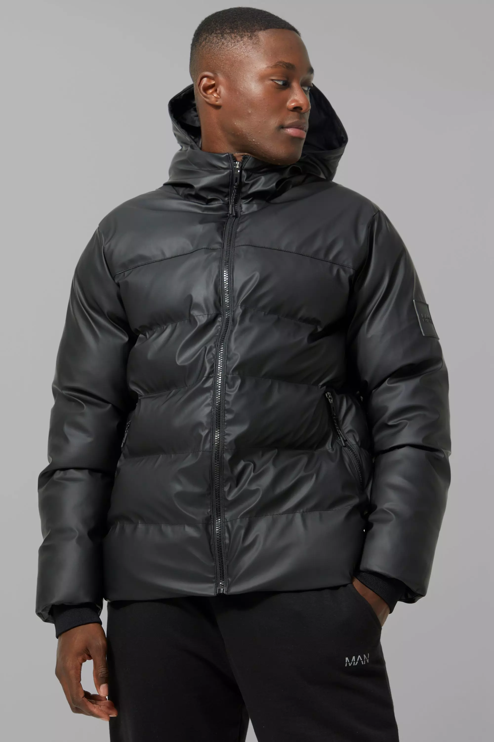 Matte black 2024 puffer coat