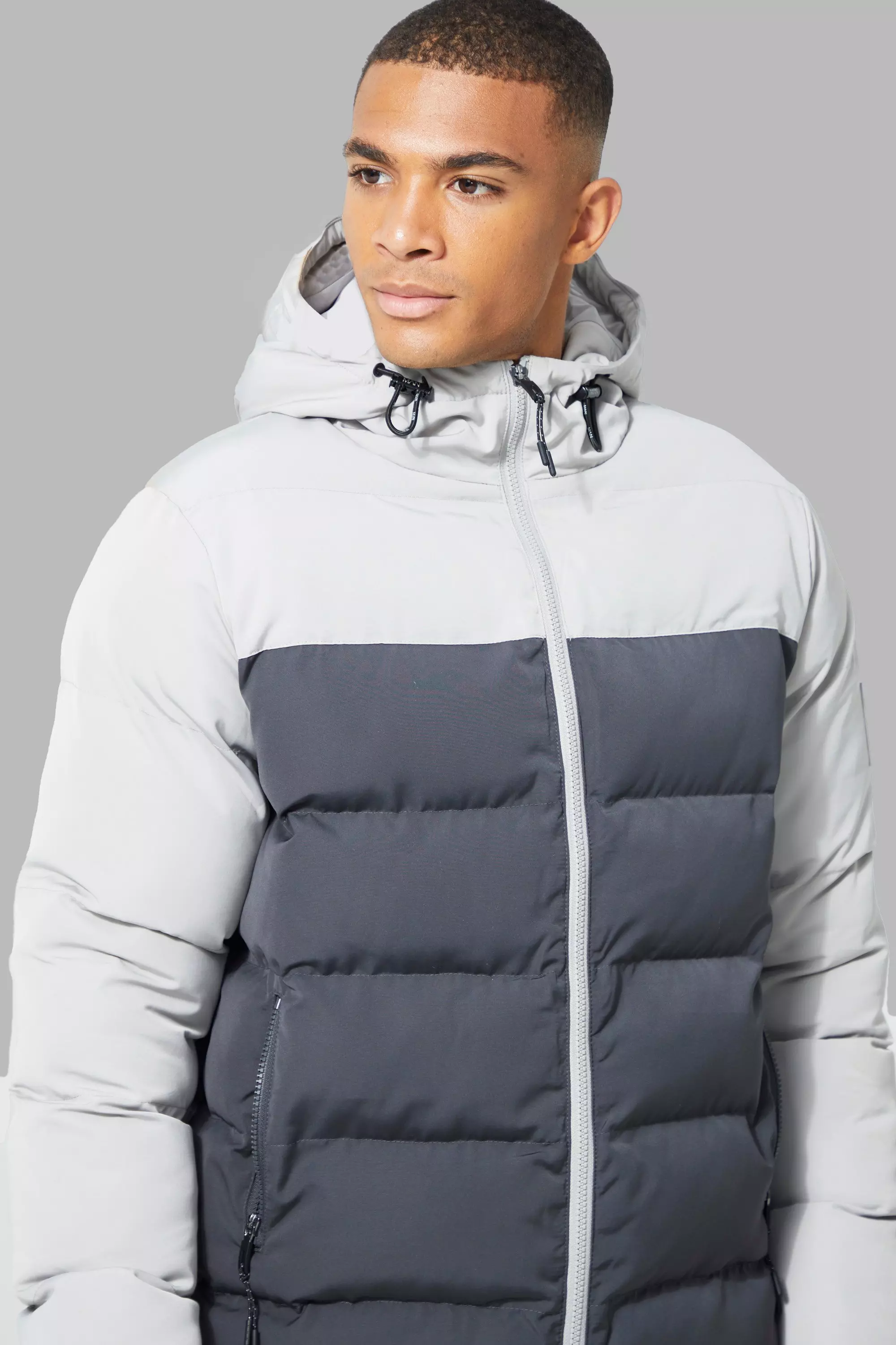 Colour block sale puffer jacket mens