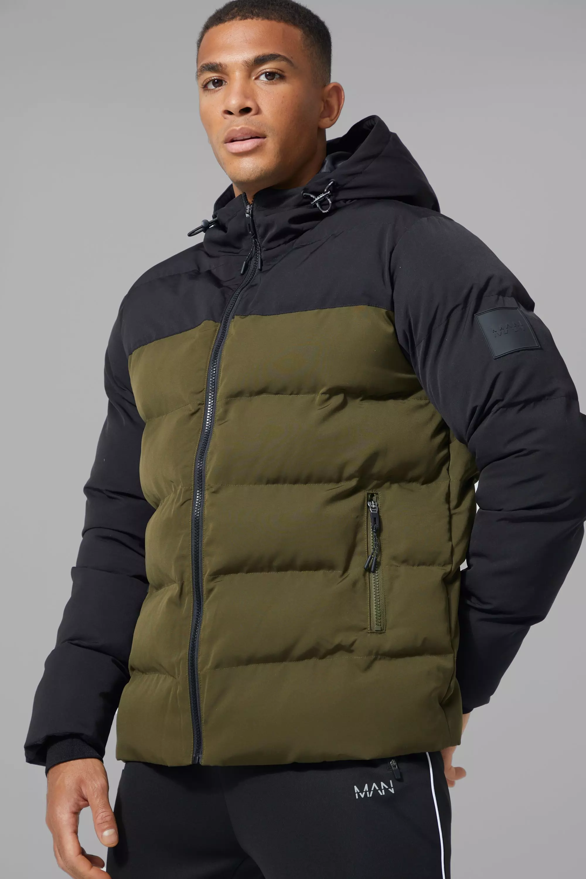 Men's color sale block puffer jacket