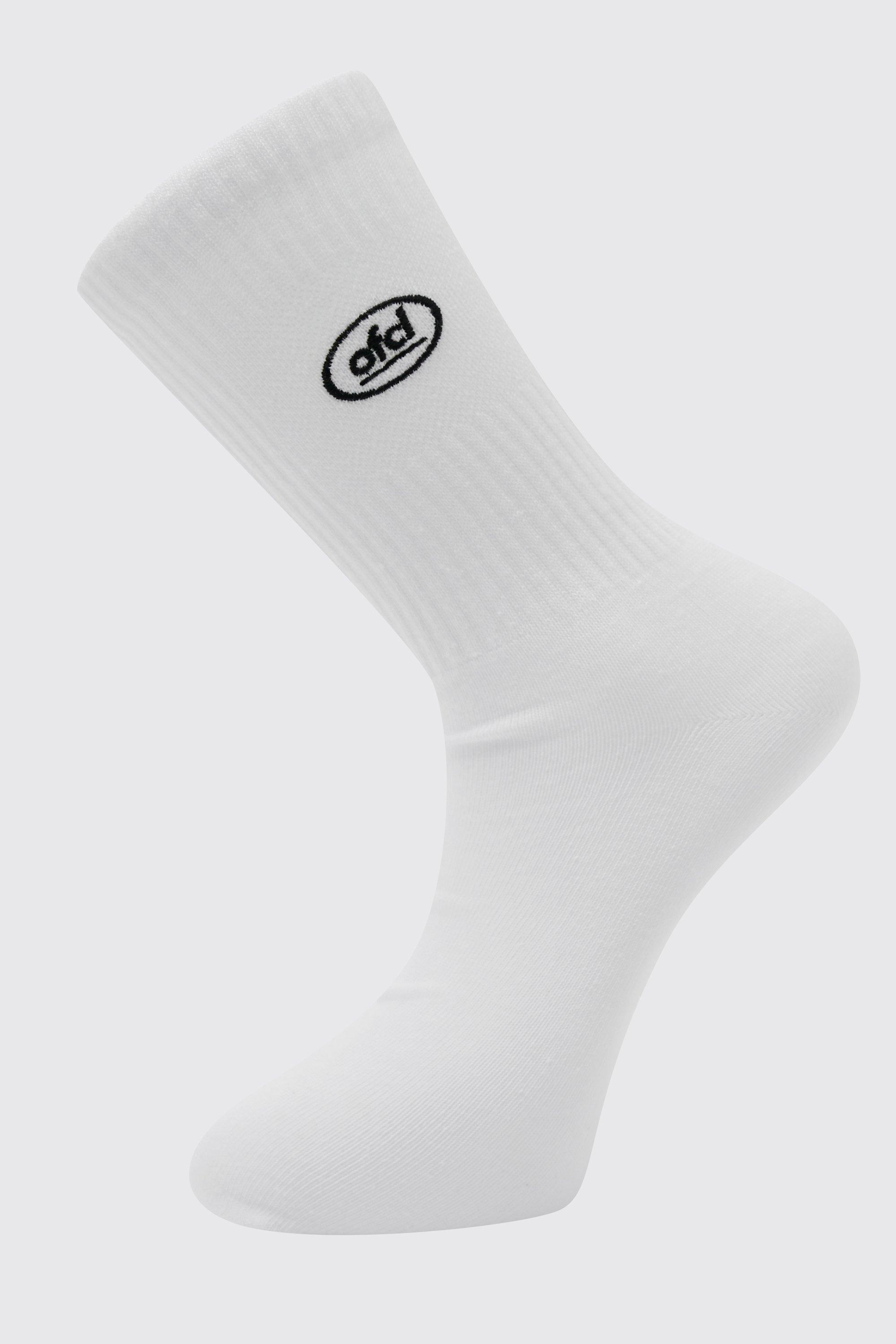 men's embroidered ofcl sport socks - white - one size, white